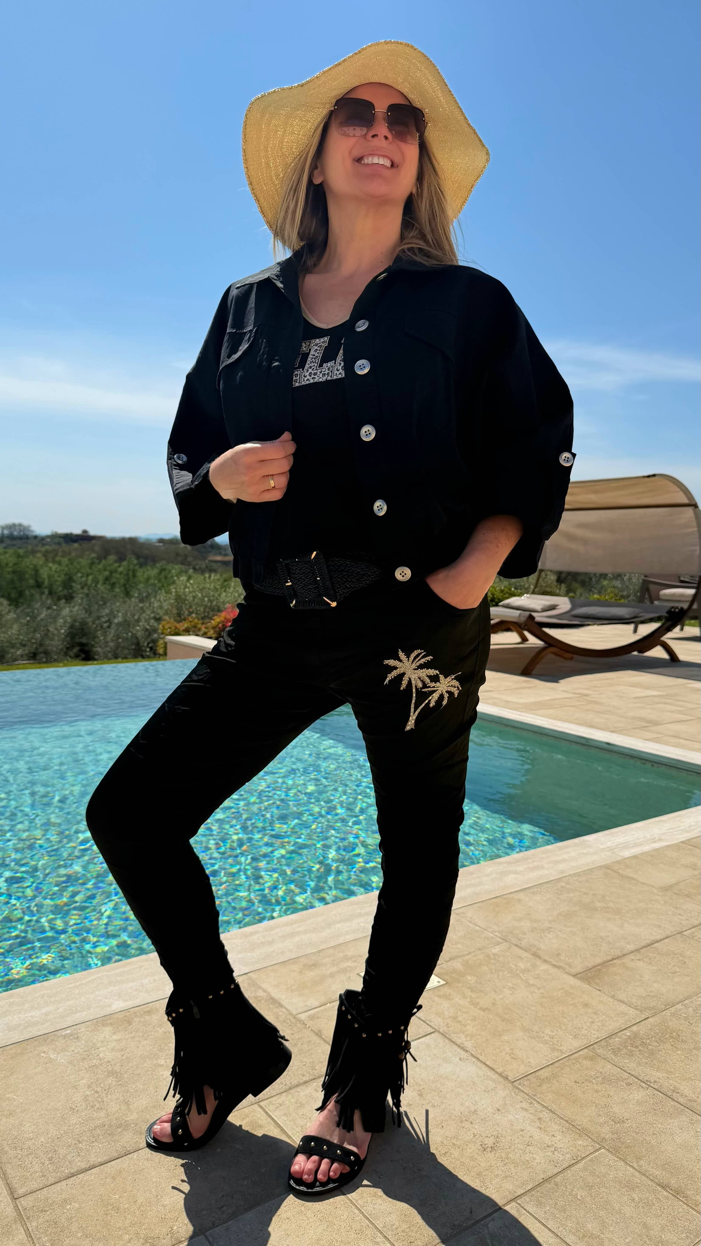 Jogpants Palm Chic *Schwarz*