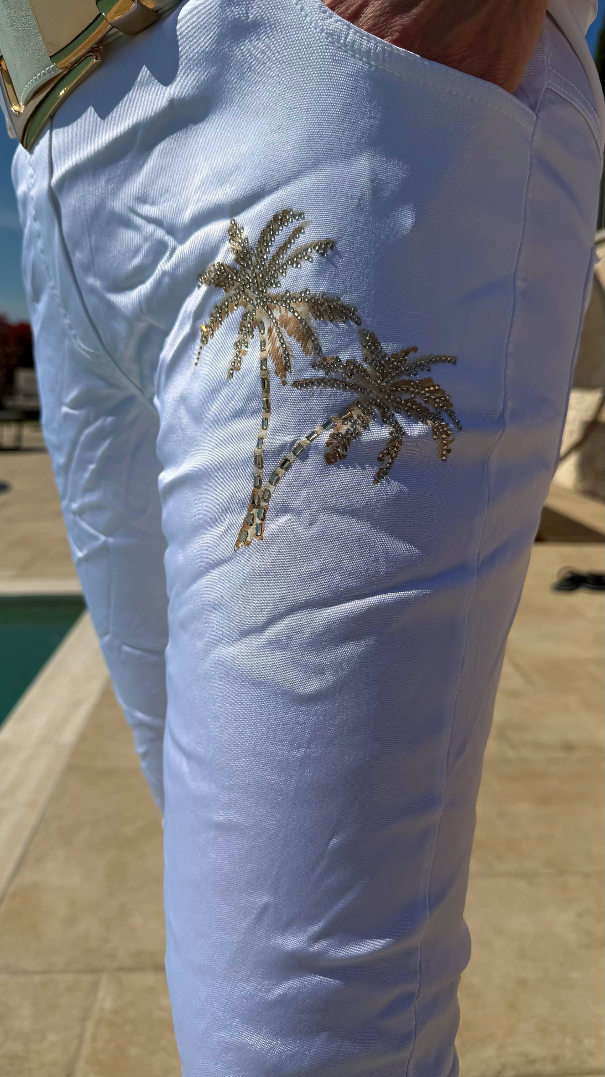 Jogpants Palm Chic *Weiß*