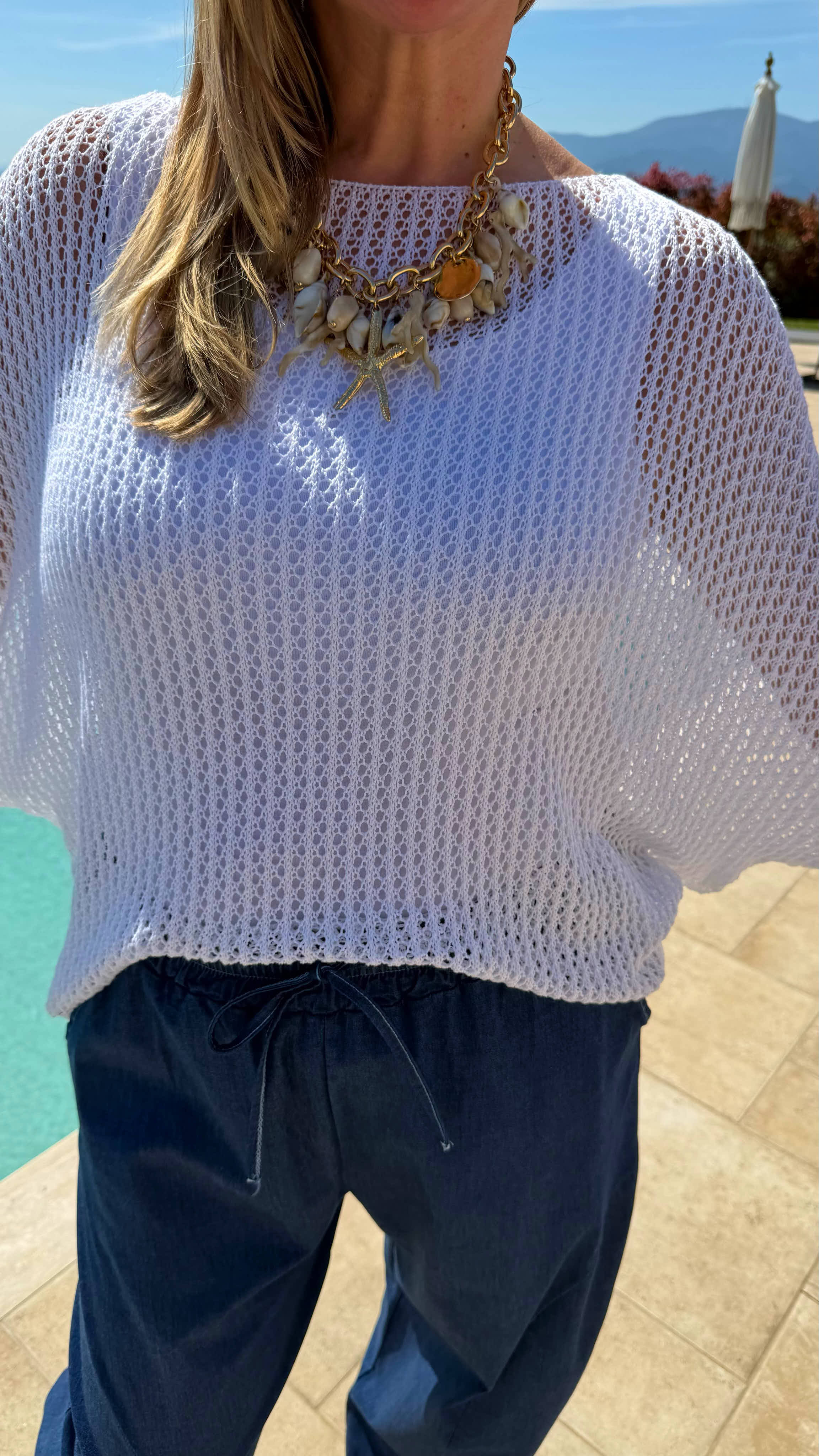 Netzshirt Ocean Crochet *Weiß*