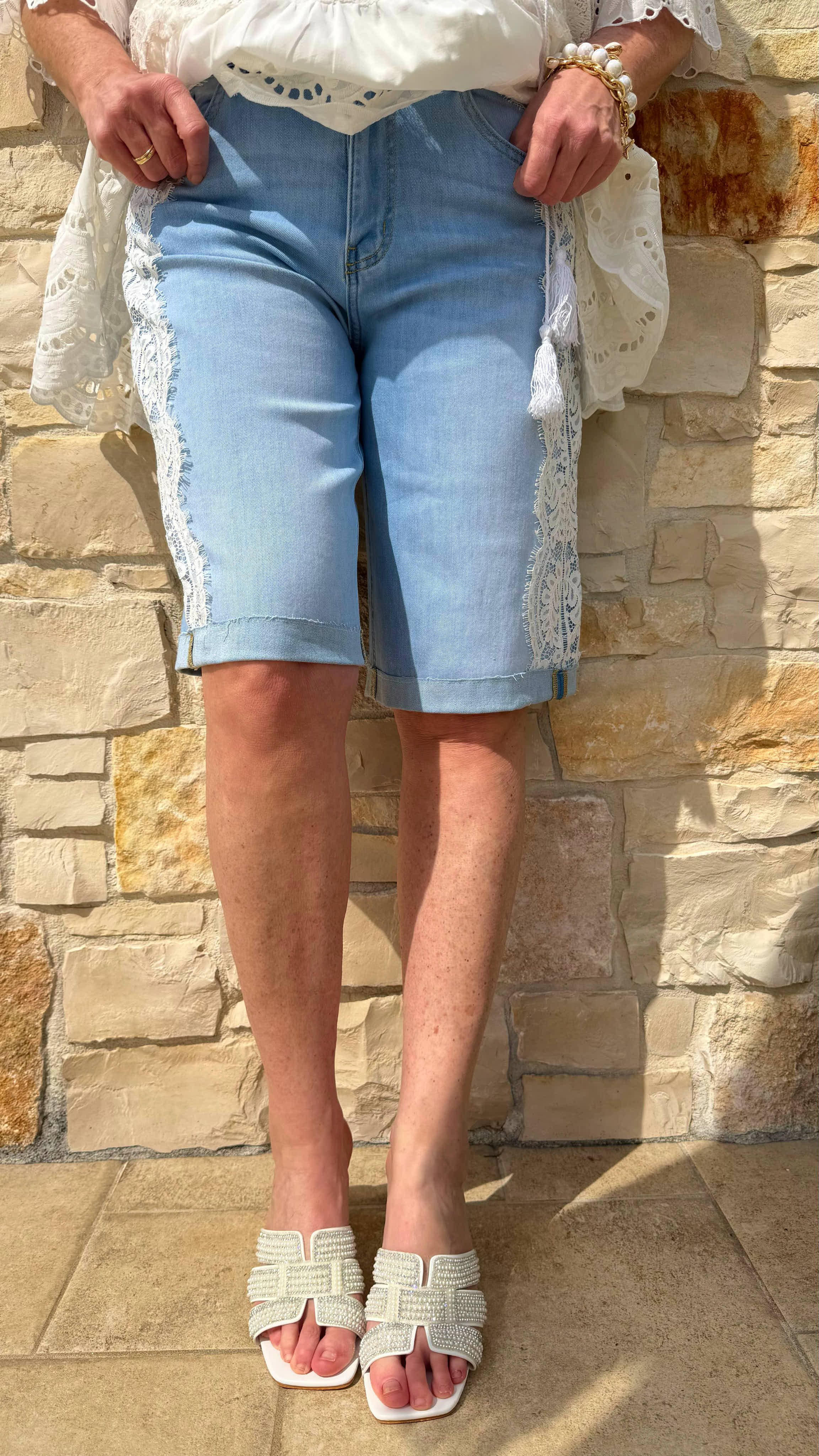 Kurze Jeanshose Lace Style (SW 1859)