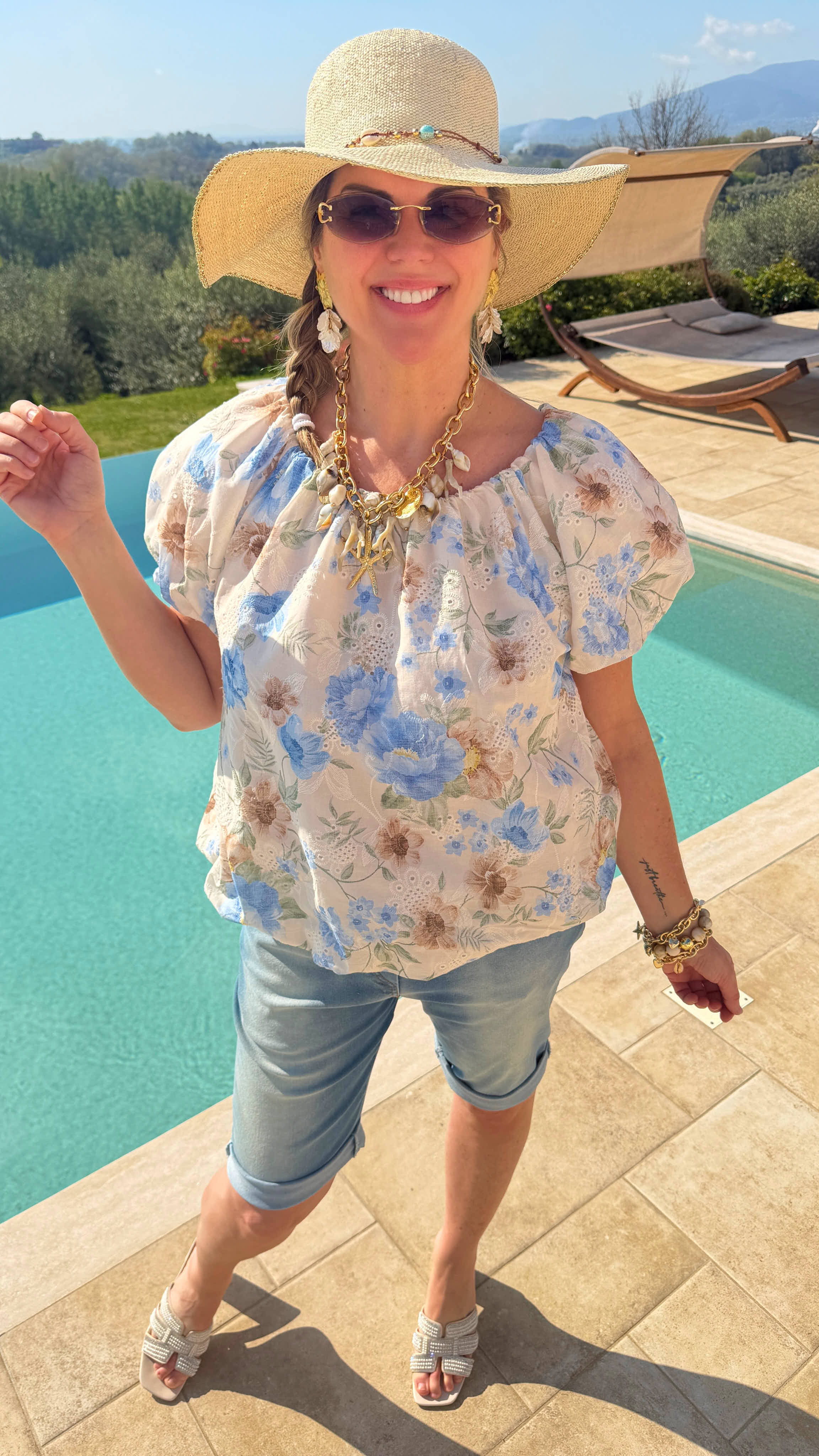 Bluse Toscana Bloom *Blau*