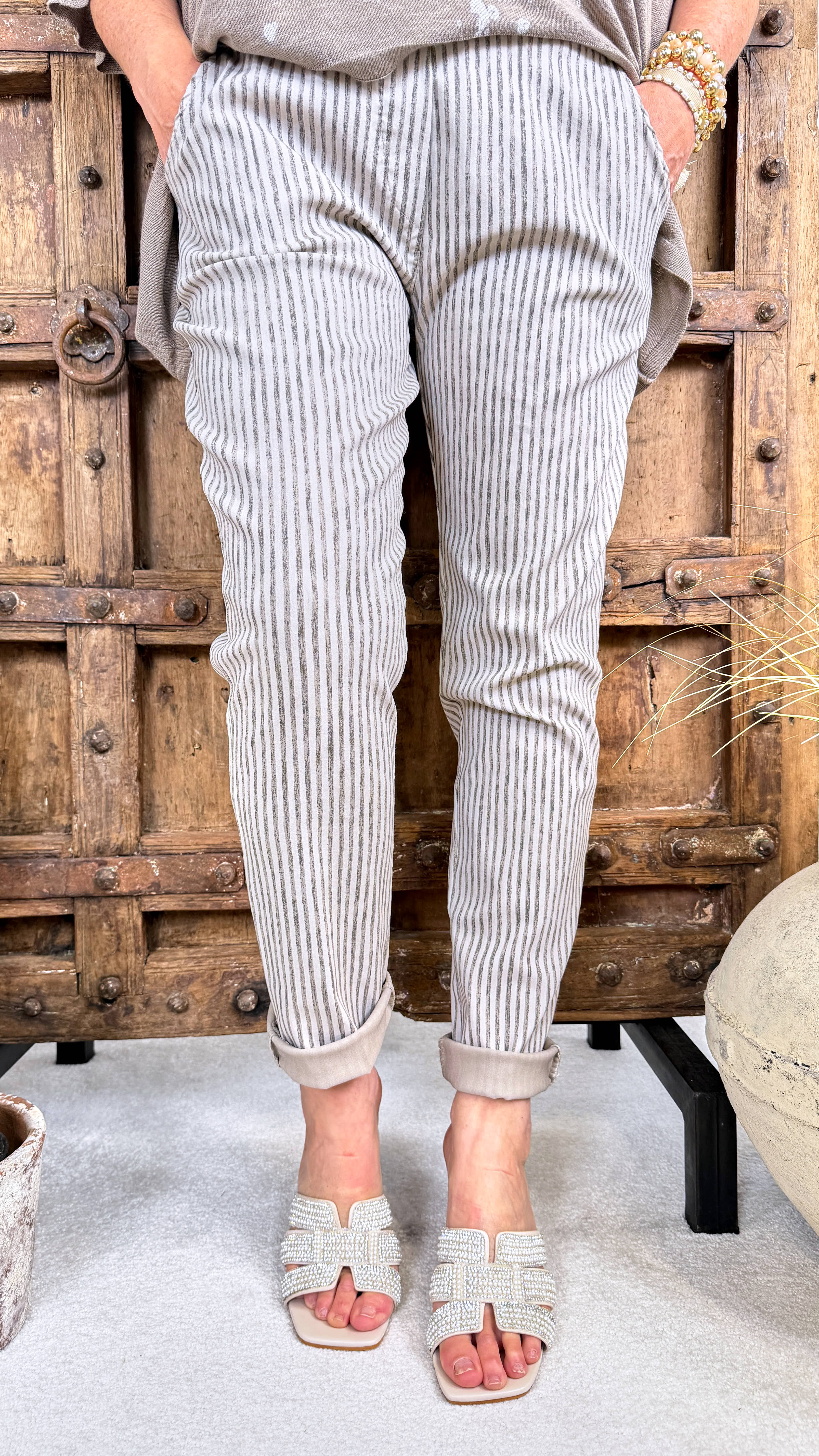 Jogpants Stripe Love *Taupe*