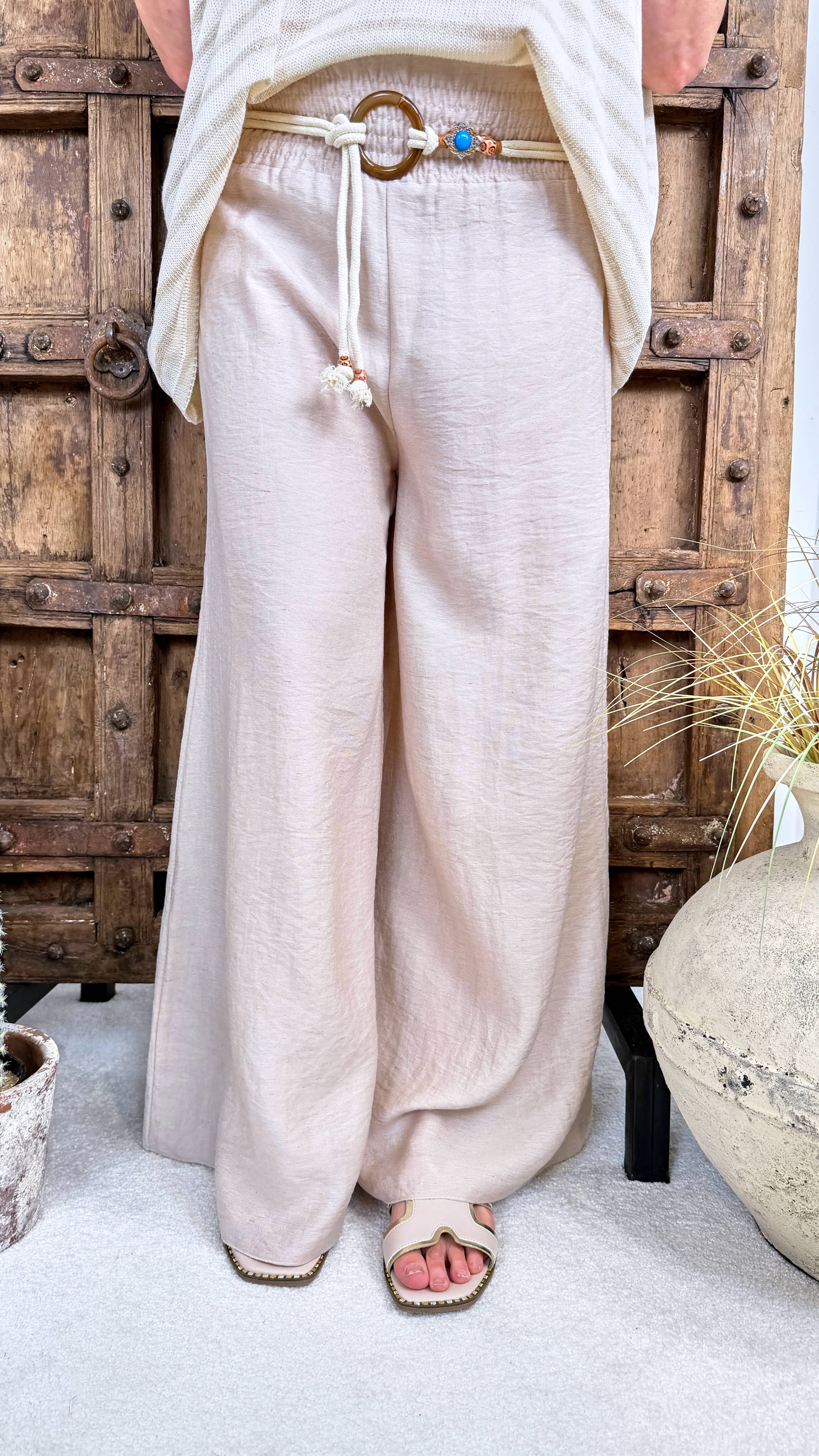 Weite Hose Boho Sand *Beige*