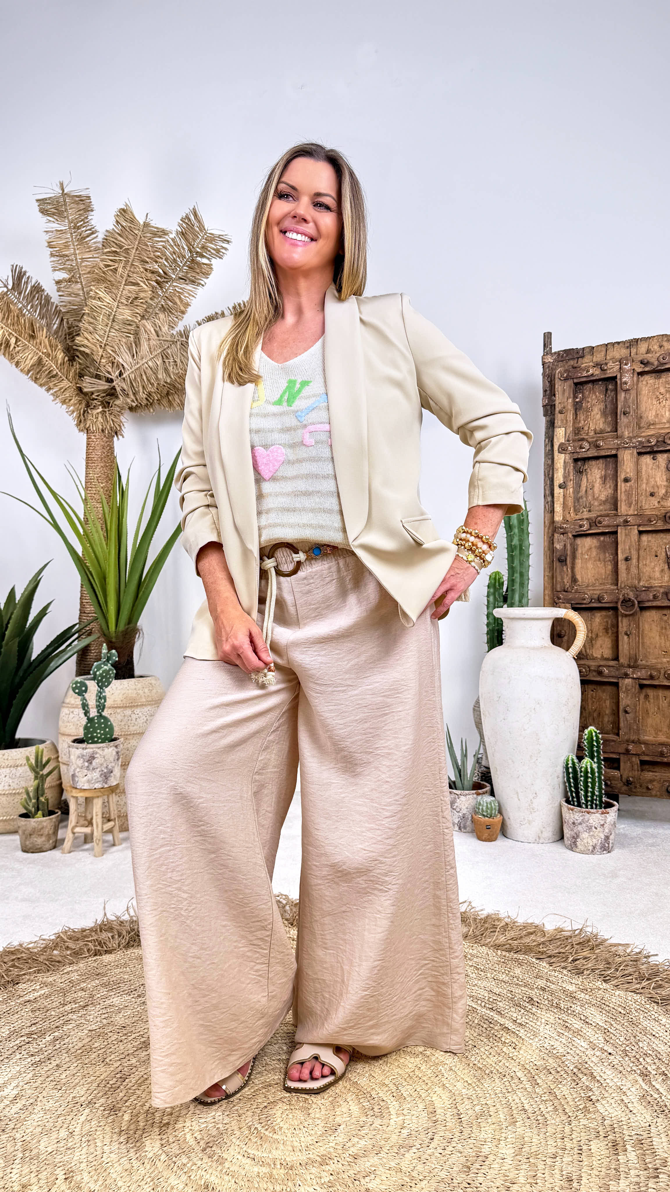 Weite Hose Boho Sand *Beige*