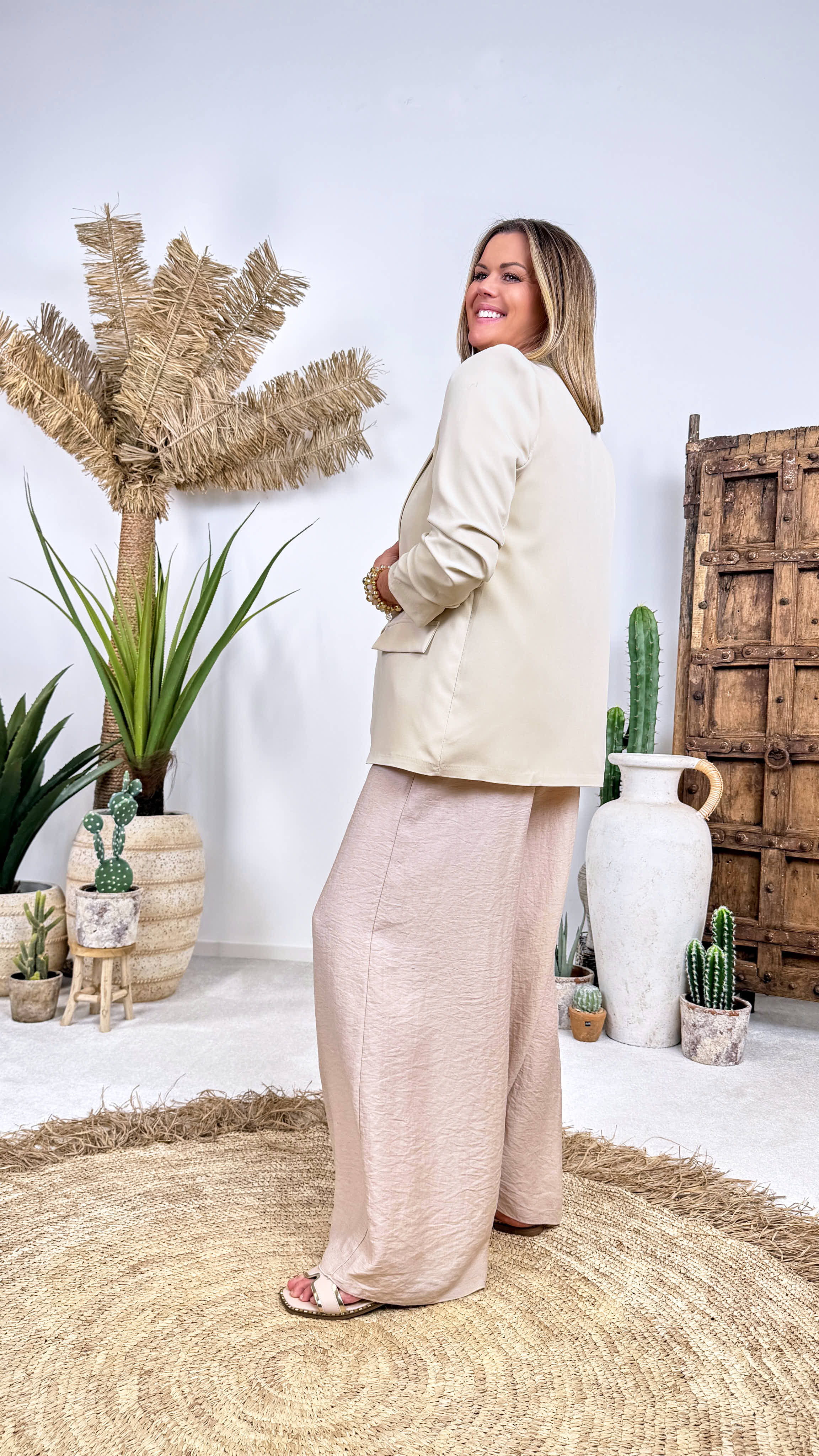 Weite Hose Boho Sand *Beige*