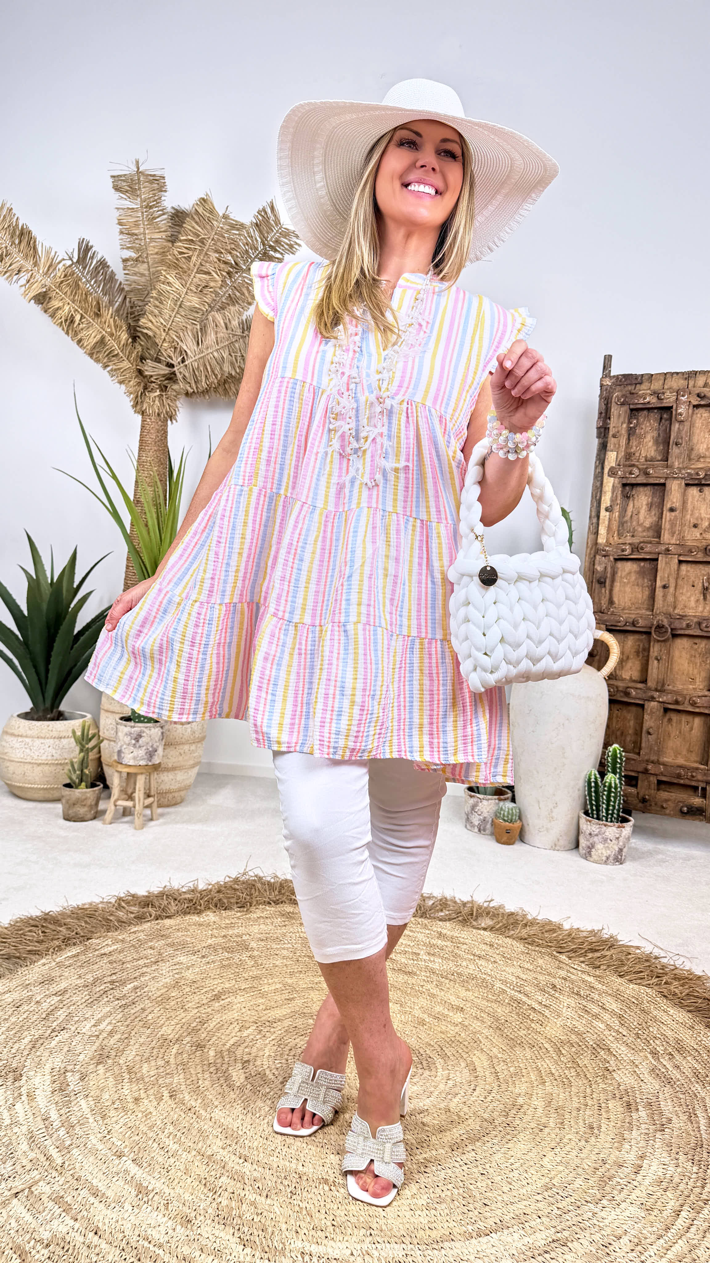 Tunika Kleid Capri Rainbow