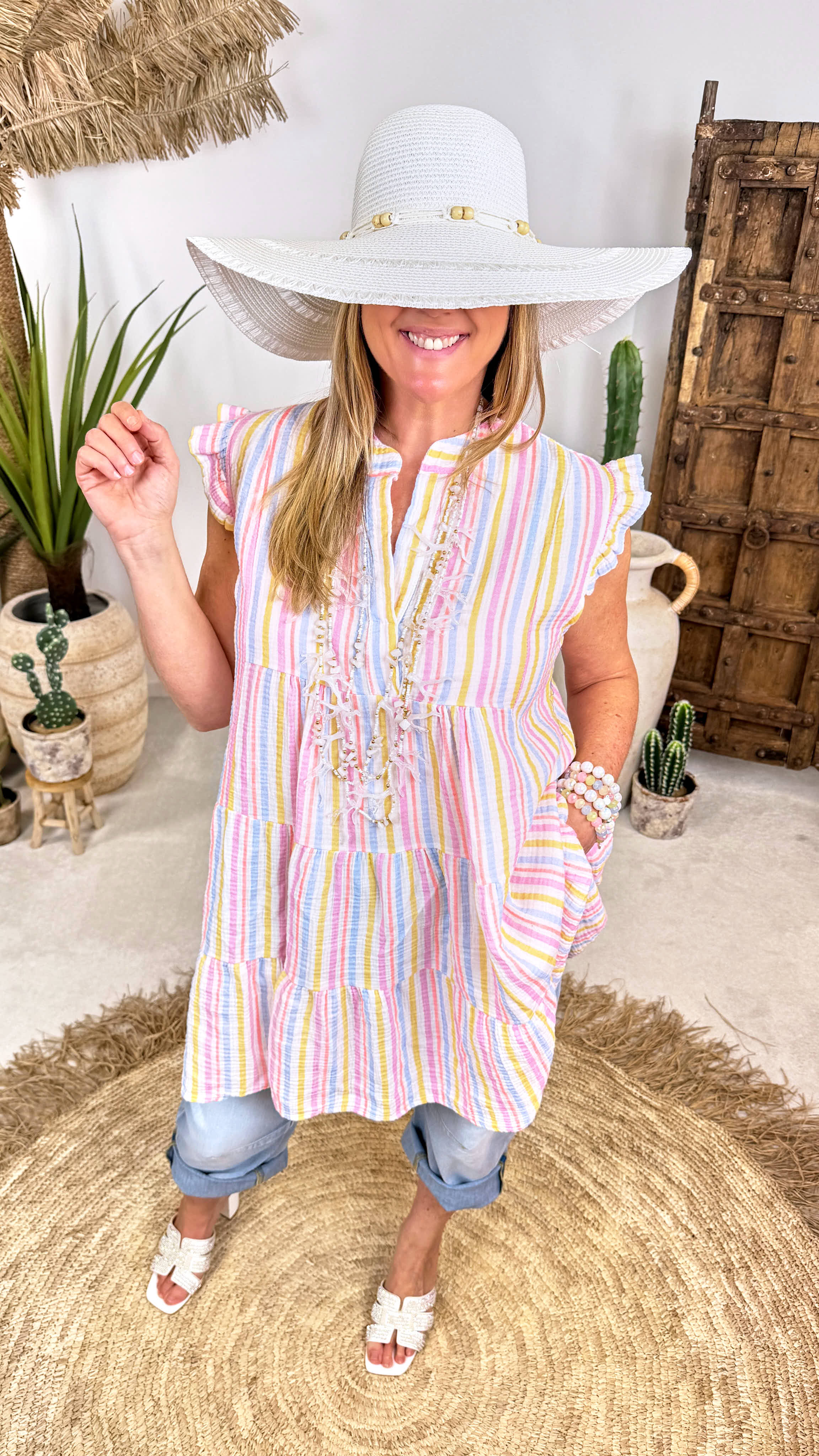 Tunika Kleid Capri Rainbow