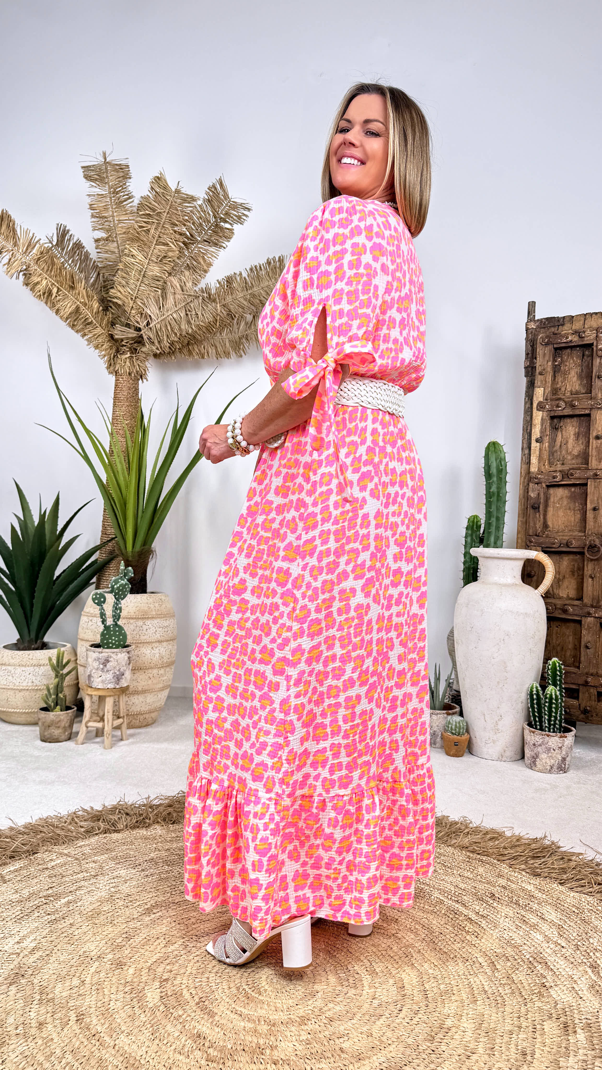 Langes Kleid Leo Desire *Neon Apricot*