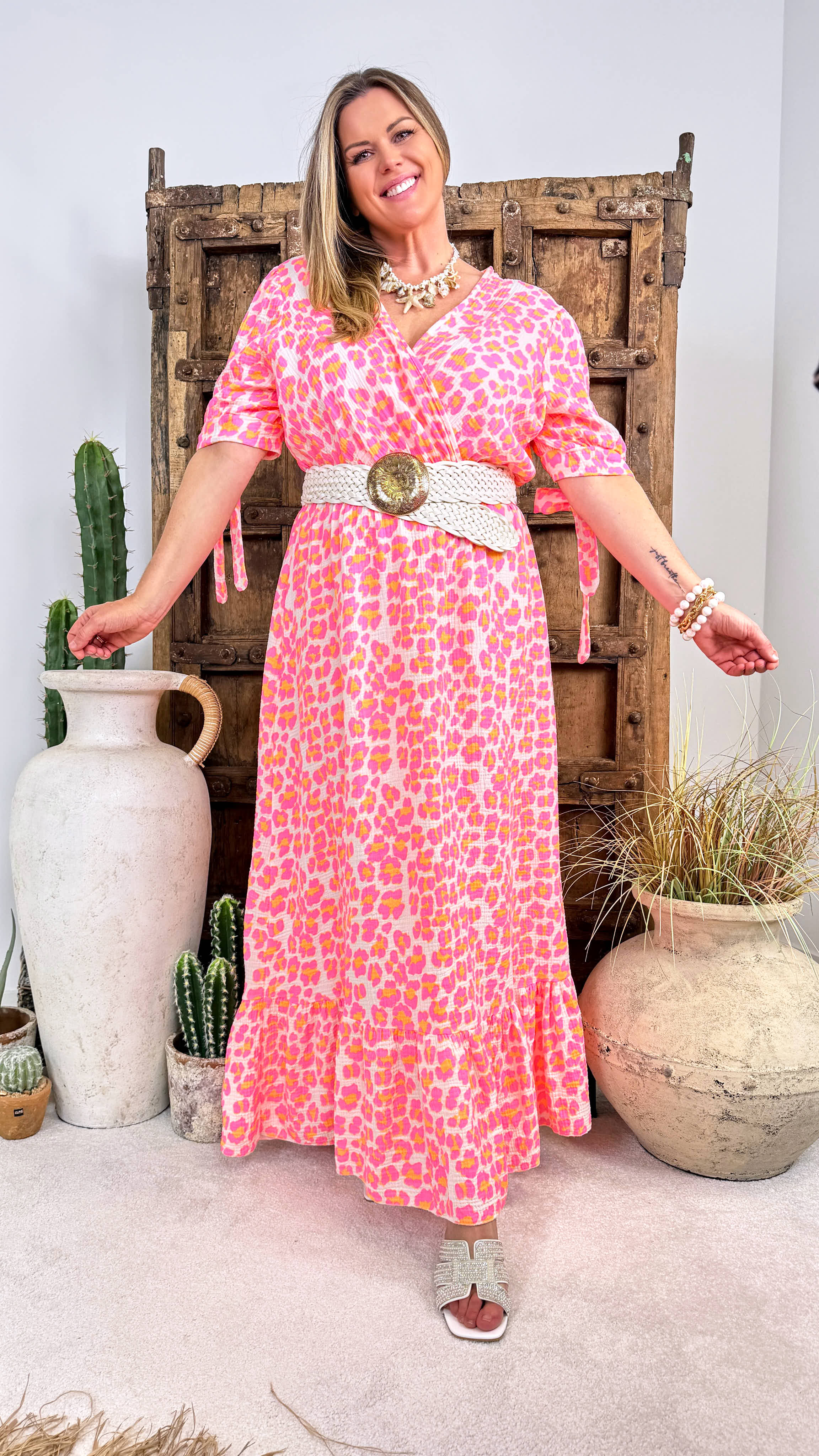 Langes Kleid Leo Desire *Neon Apricot*