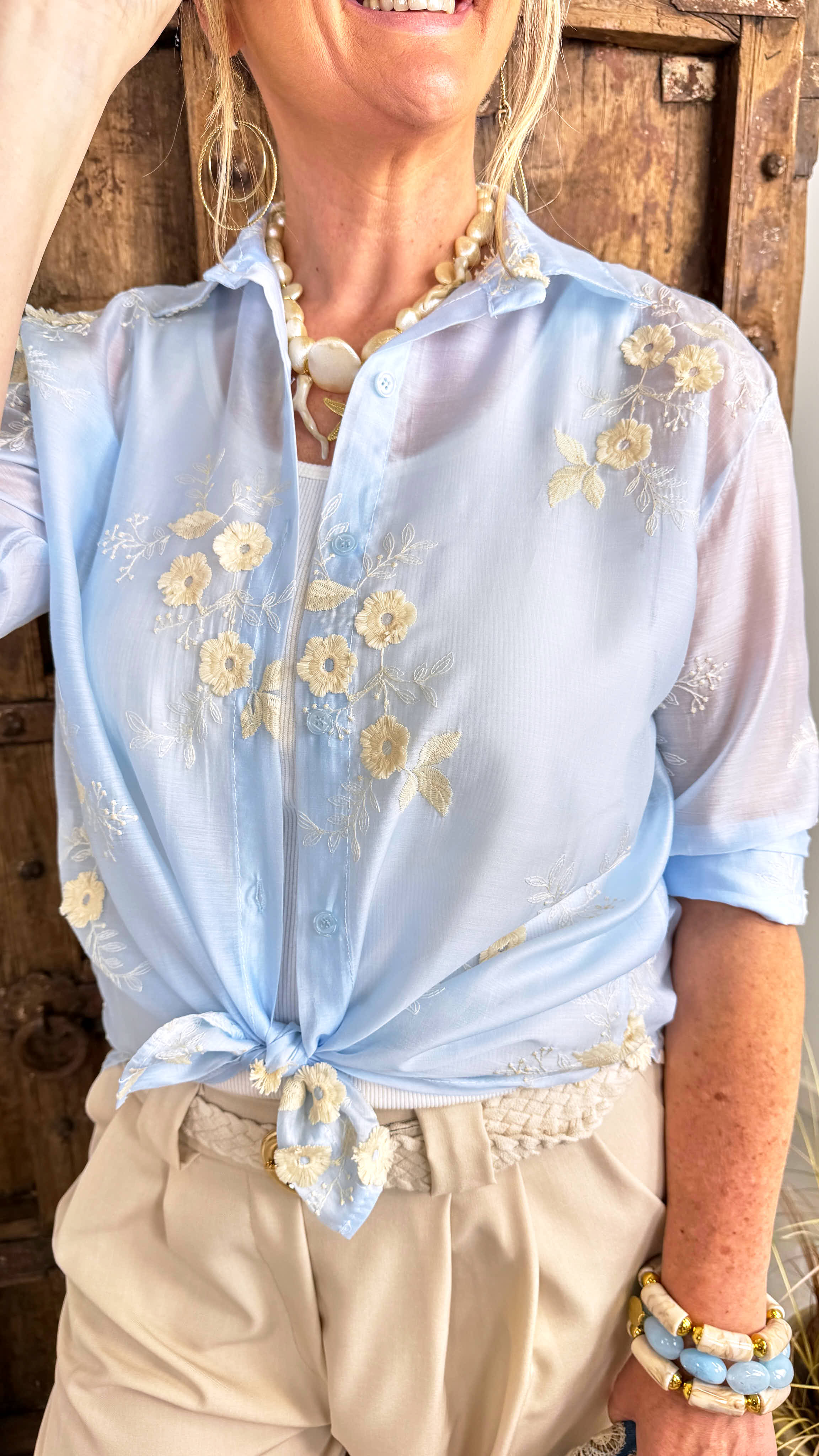 Bluse Soft Flower *Blau*