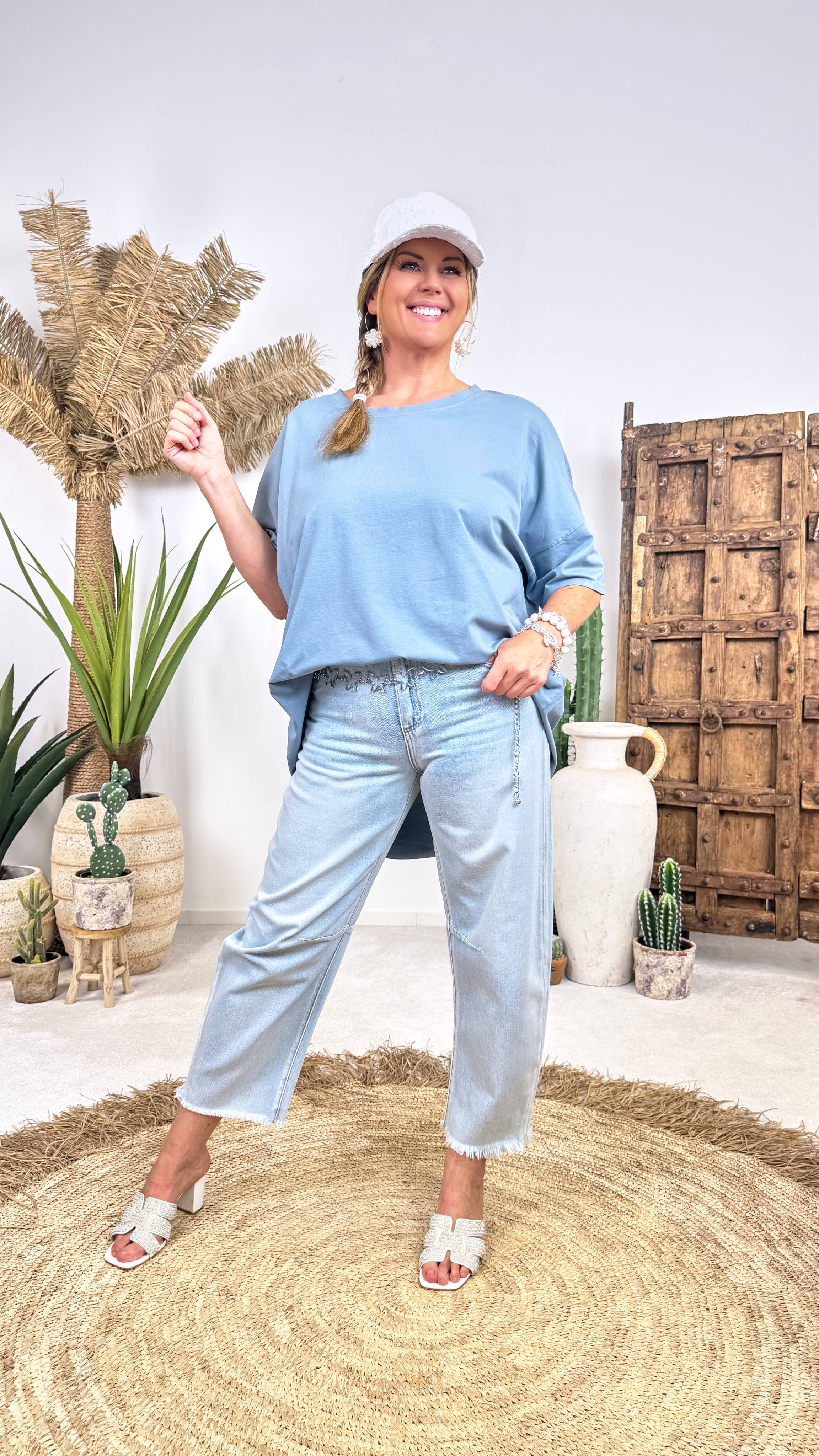 Oversized Shirt Power Mood *Jeansblau*