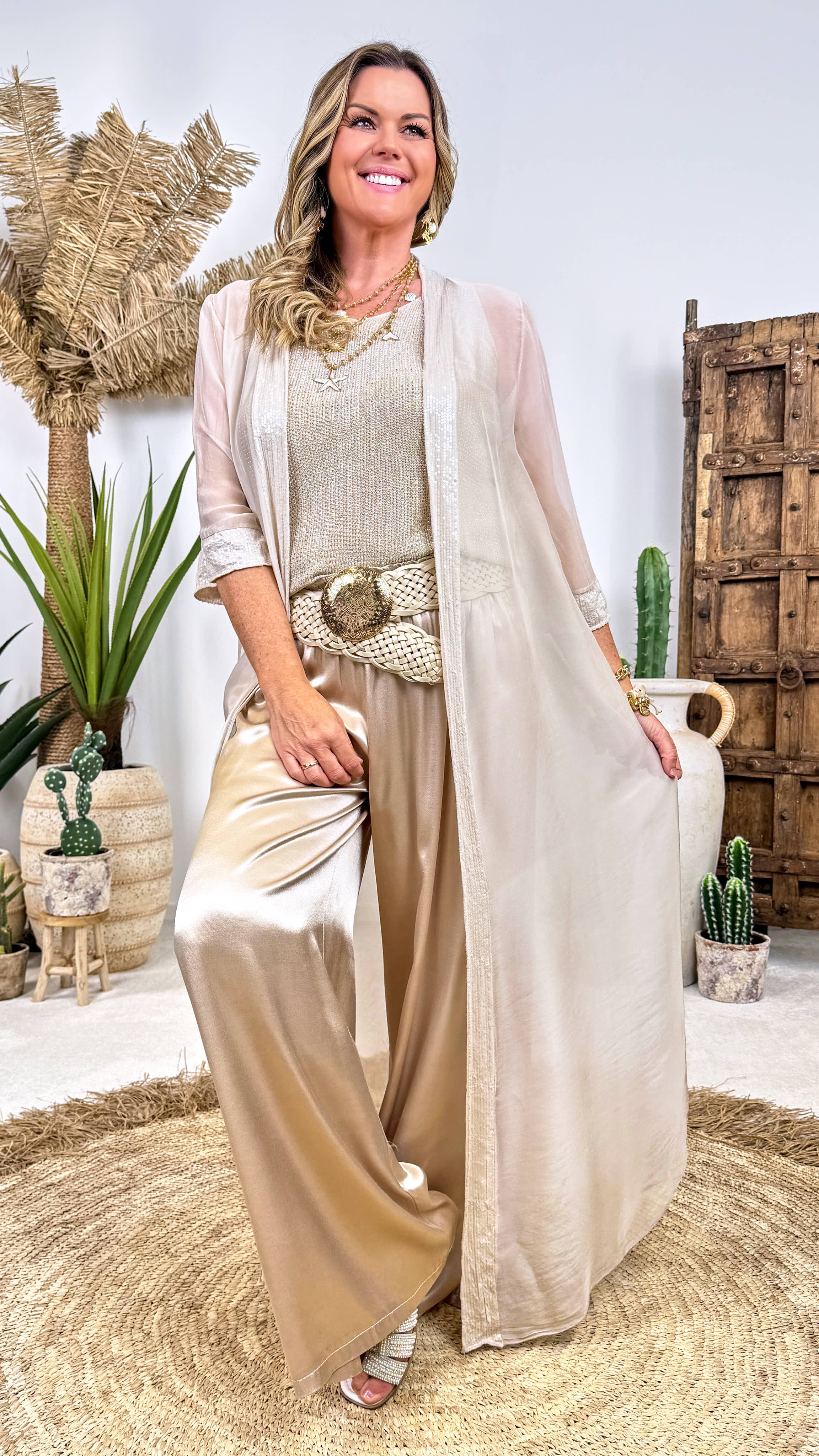 Seiden Kaftan Nude Glow *Beige*