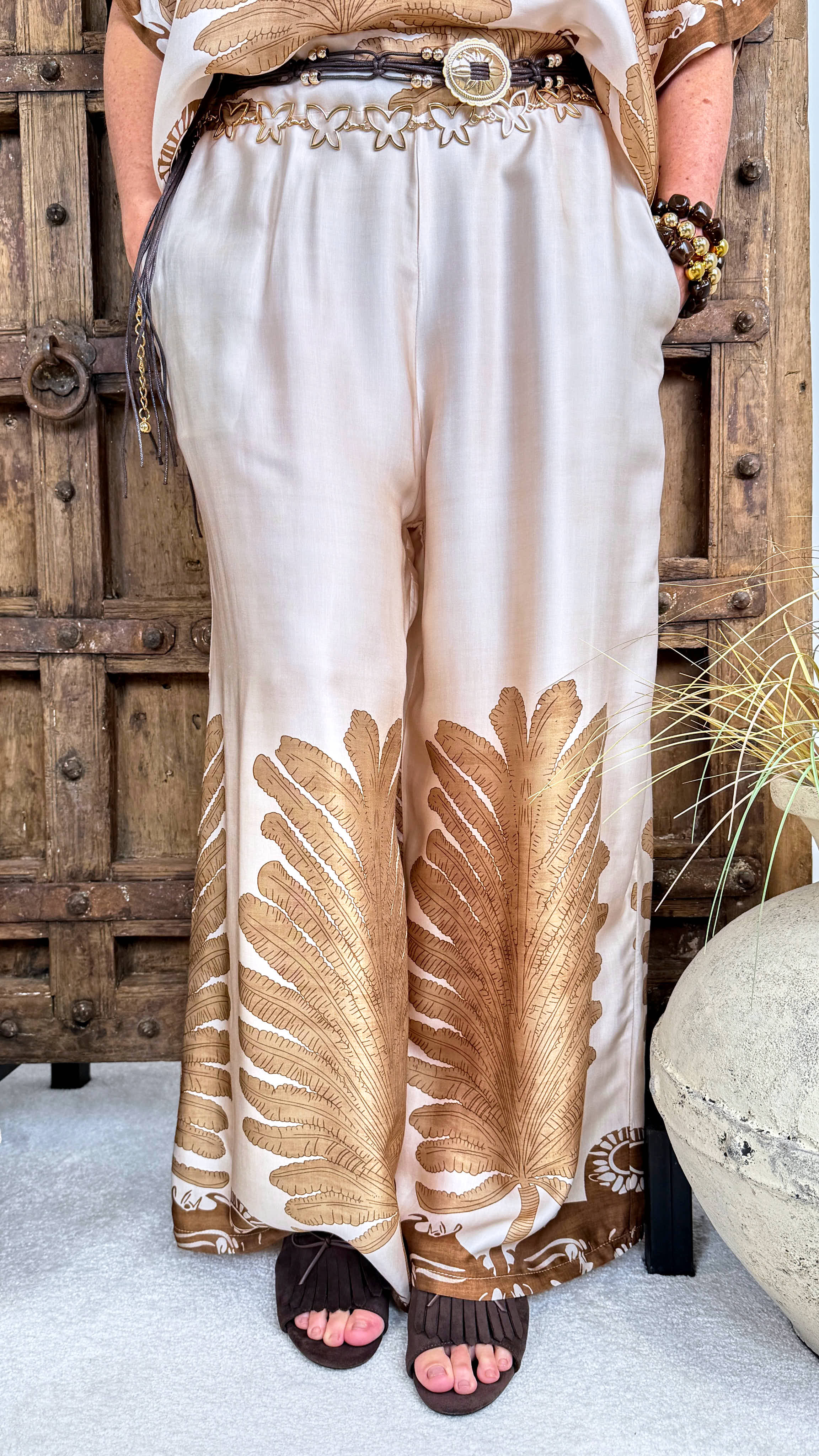 Culotte Hose Palm Paradise *Creme*