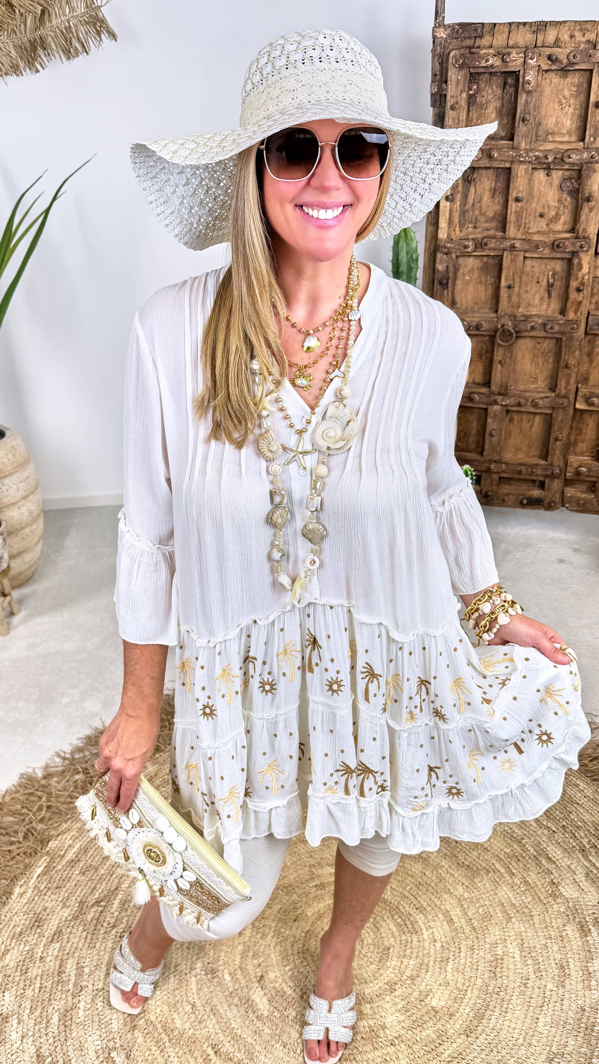 Tunika Kleid Pure Ibiza Vibes *Creme*