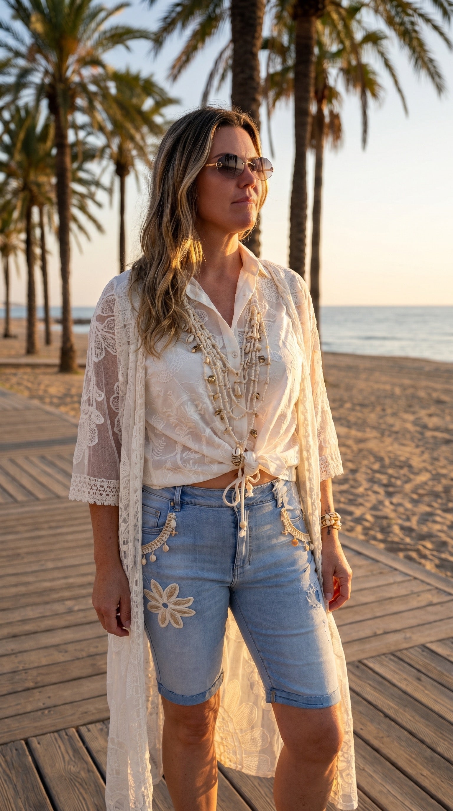 Jeans Bermuda Coral Bloom