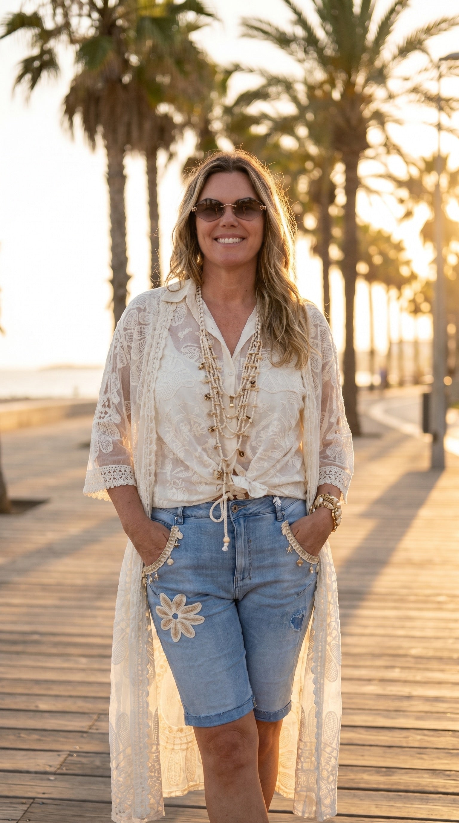 Jeans Bermuda Coral Bloom