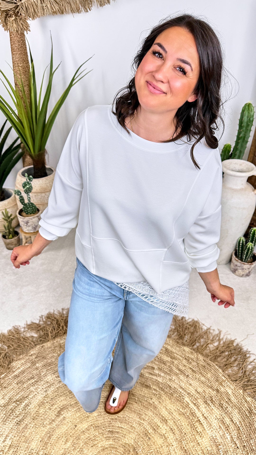 Sweatshirt Modern Line *Weiß*