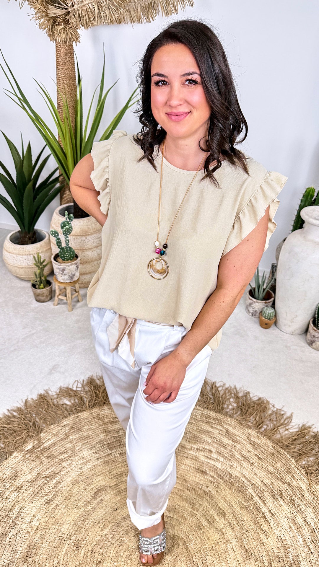 Blusen-Top Pure Flair *Beige*