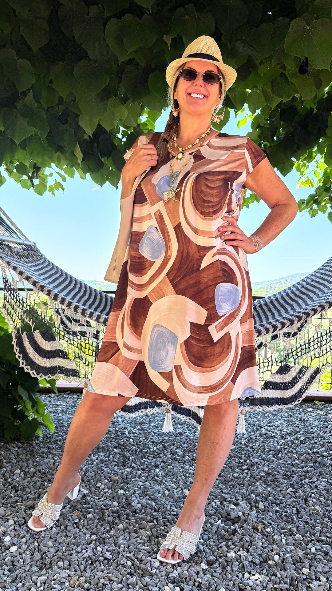 Kleid Summer Art *Schoko/Blau*
