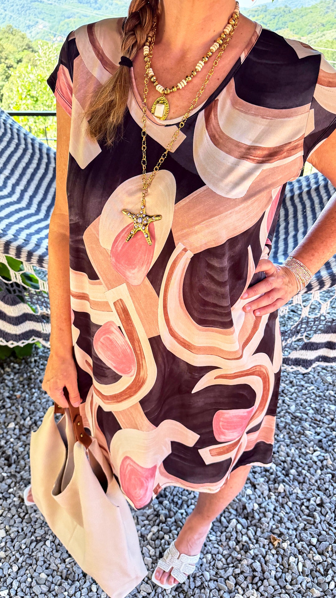Kleid Summer Art *Schwarz/Rosa*