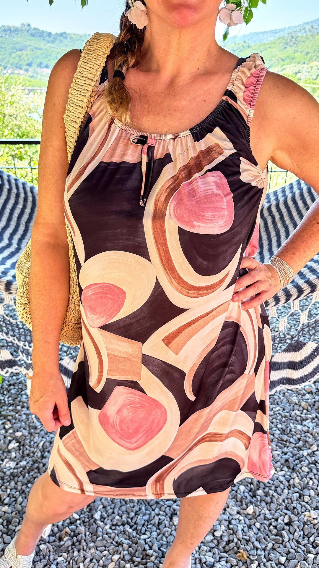 Kleid Cocoa Waves *Schwarz/Rosa*
