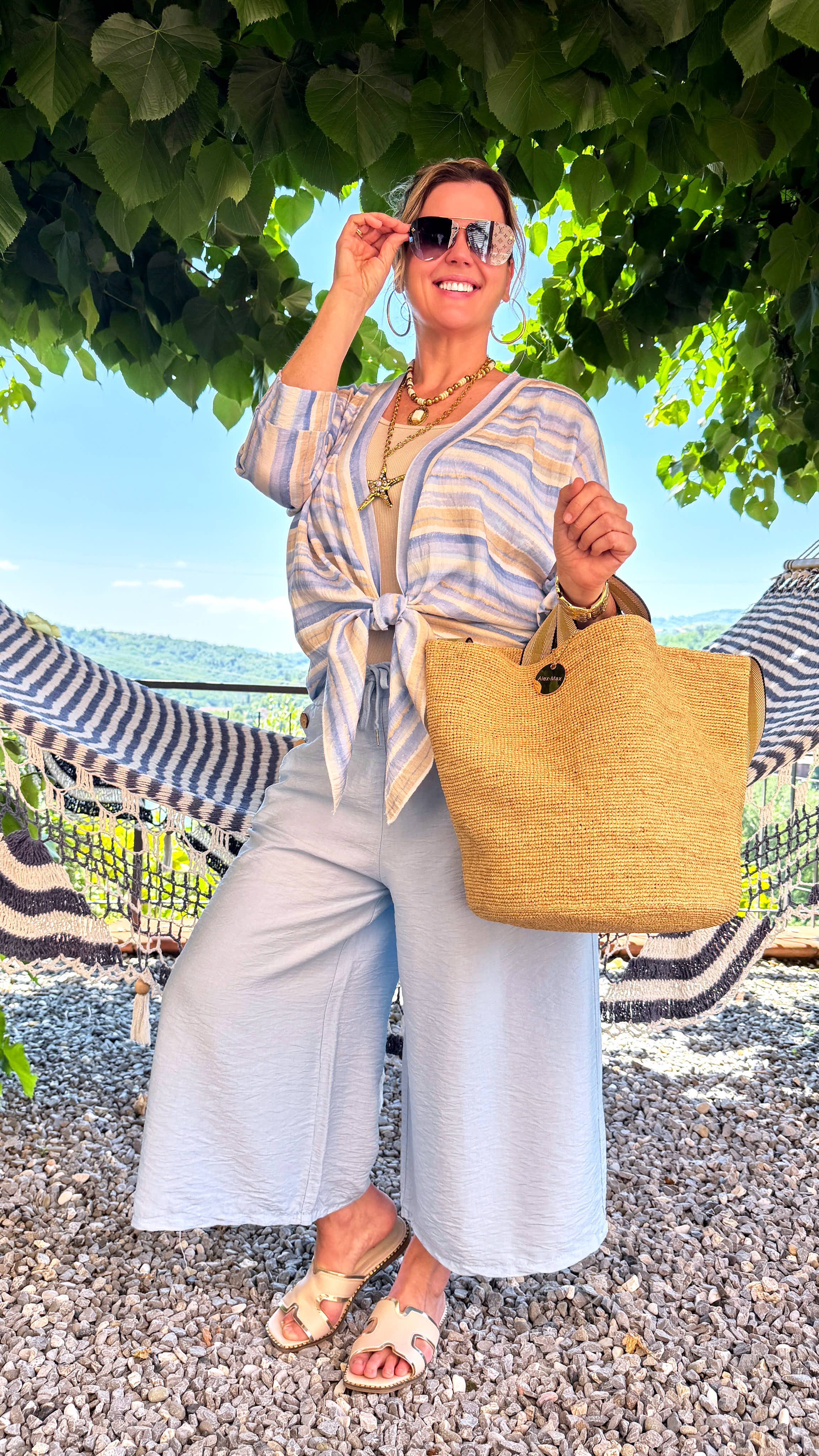 Leichter Cardigan Capri Stripe