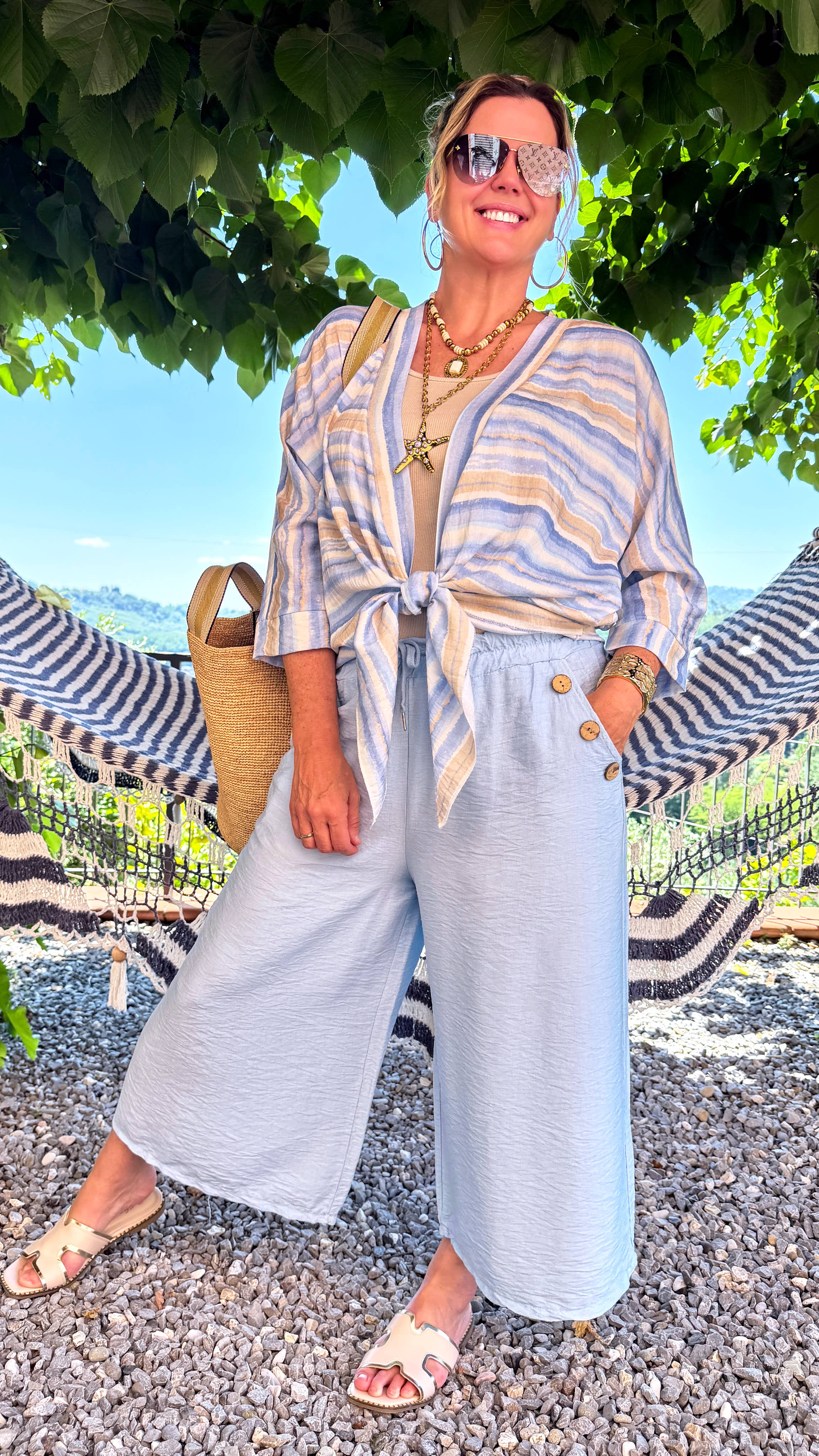 Leichter Cardigan Capri Stripe