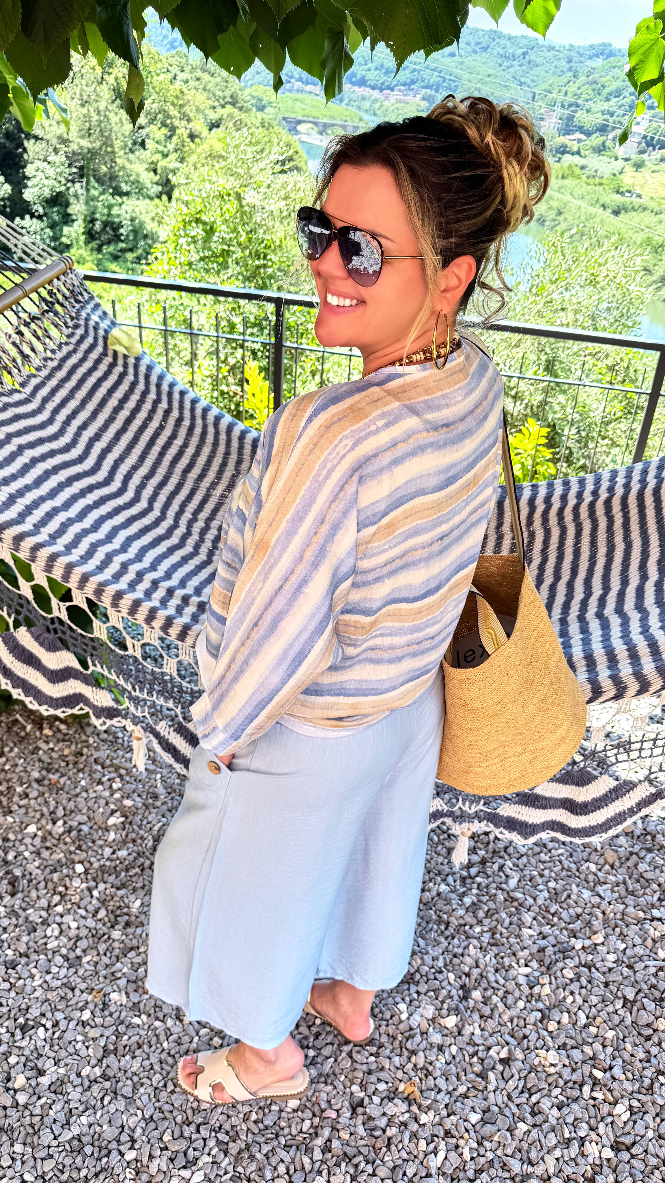 Leichter Cardigan Capri Stripe