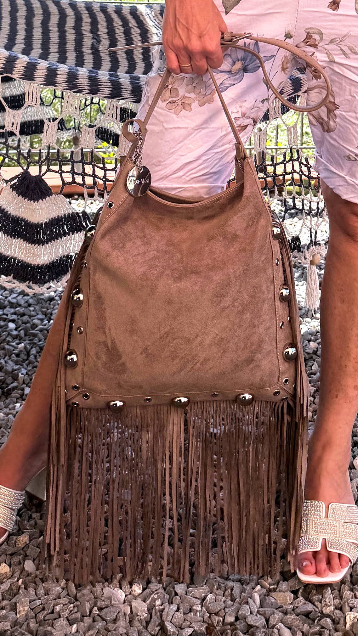 Shopper Driftwood Fringe *Taupe*