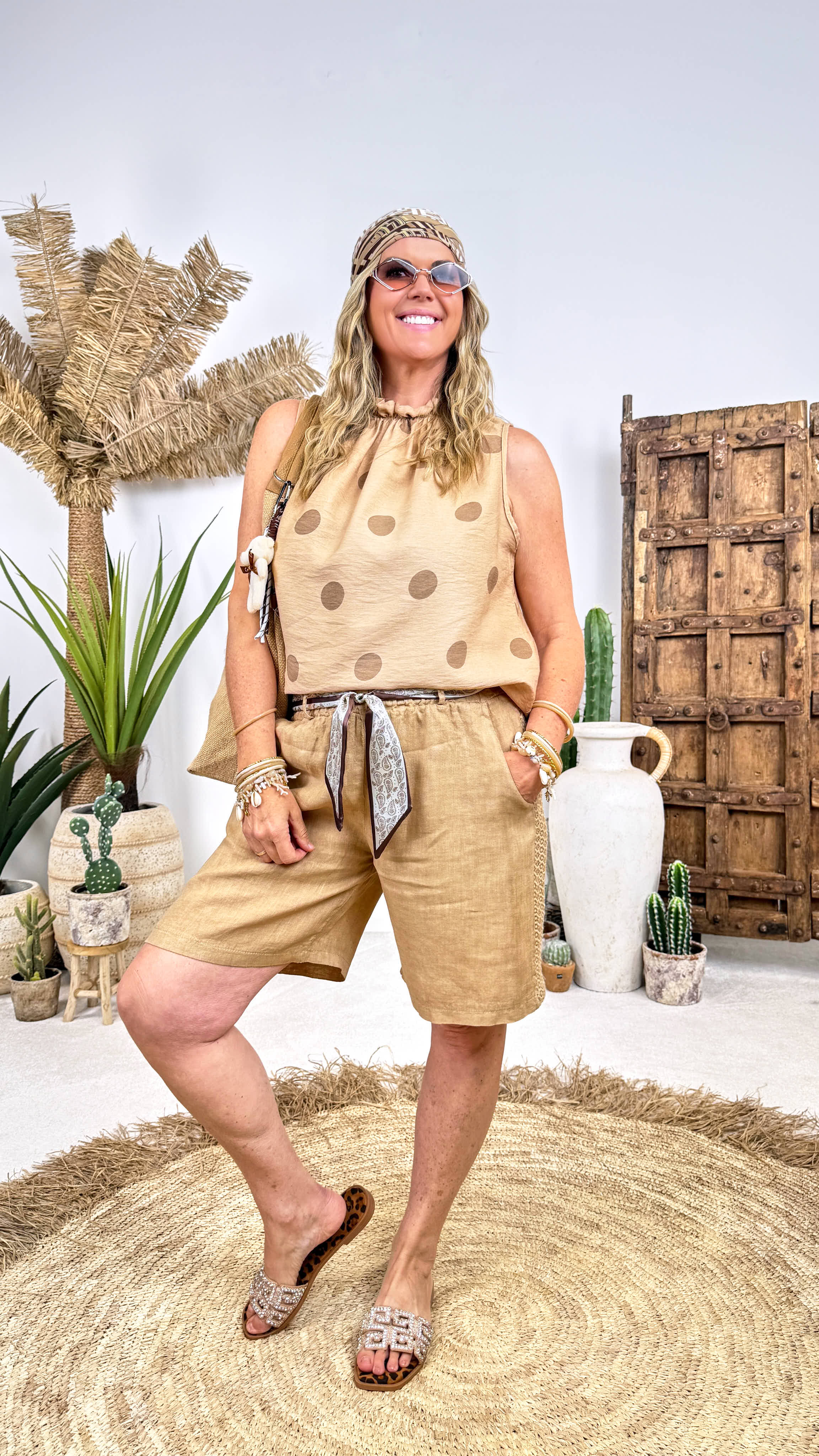 Blusentop Summer Dotty *Camel* (lieferbar ab 8.6.26)