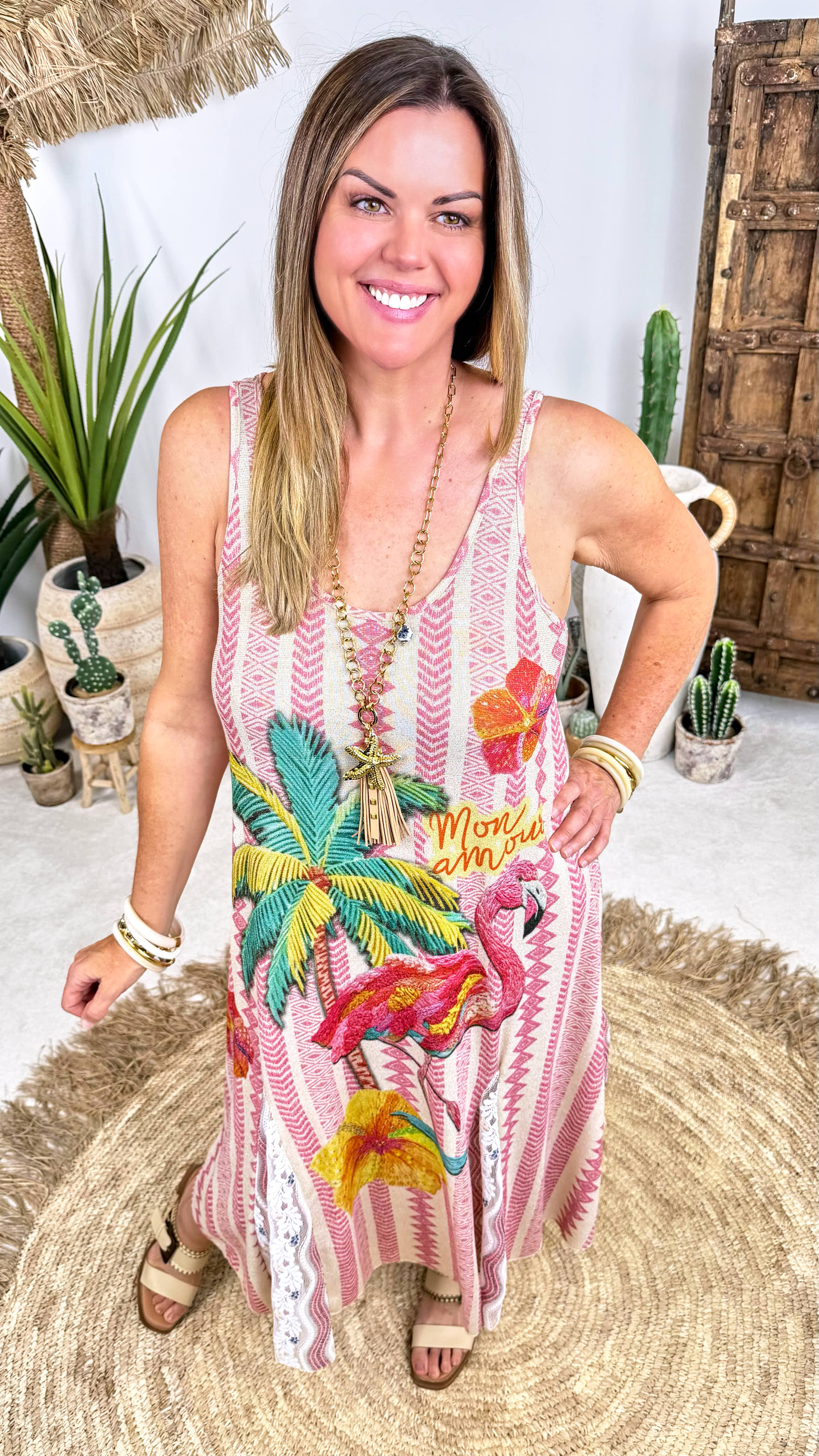 Lages Kleid Flamingo Mood