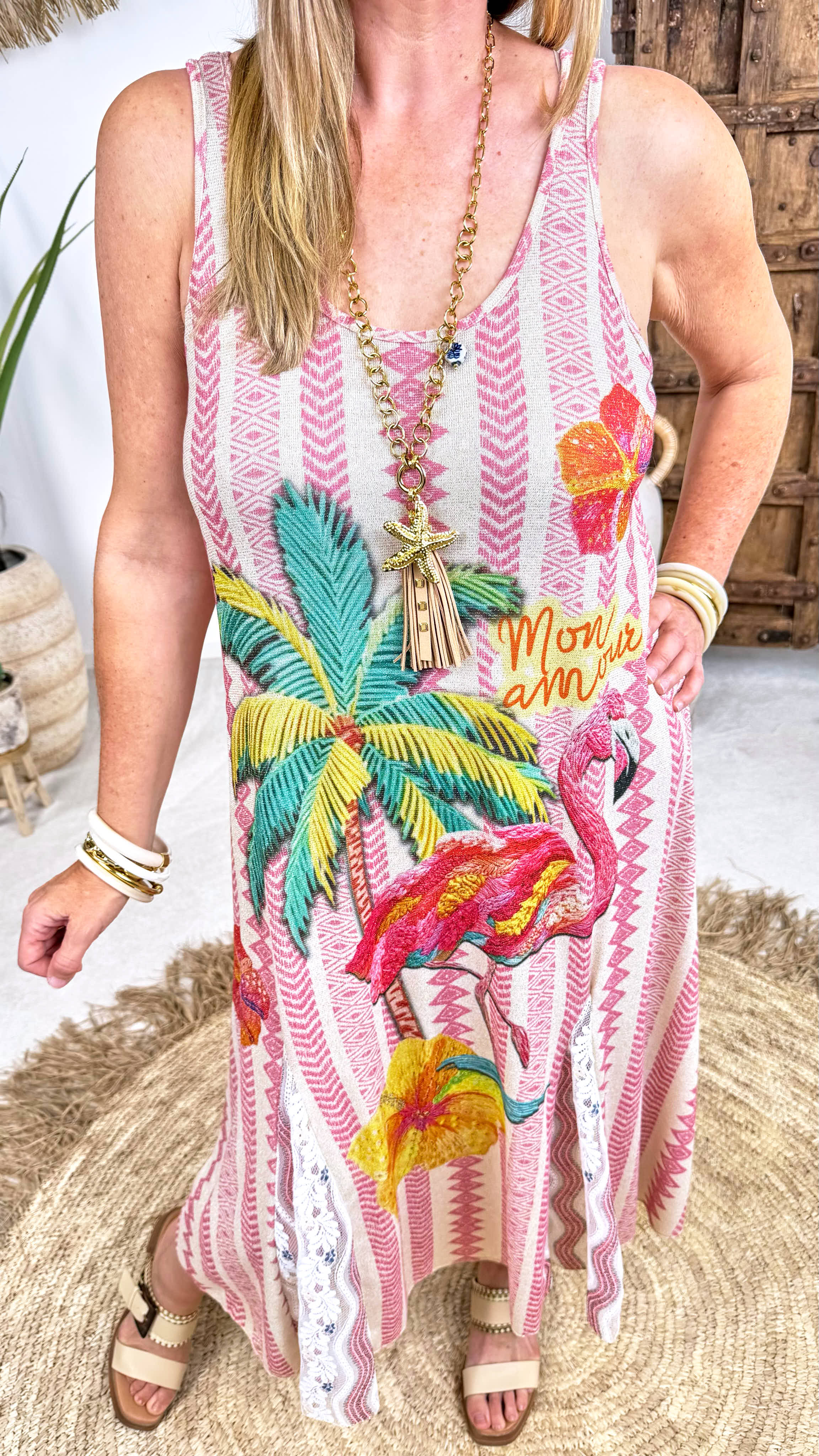 Lages Kleid Flamingo Mood