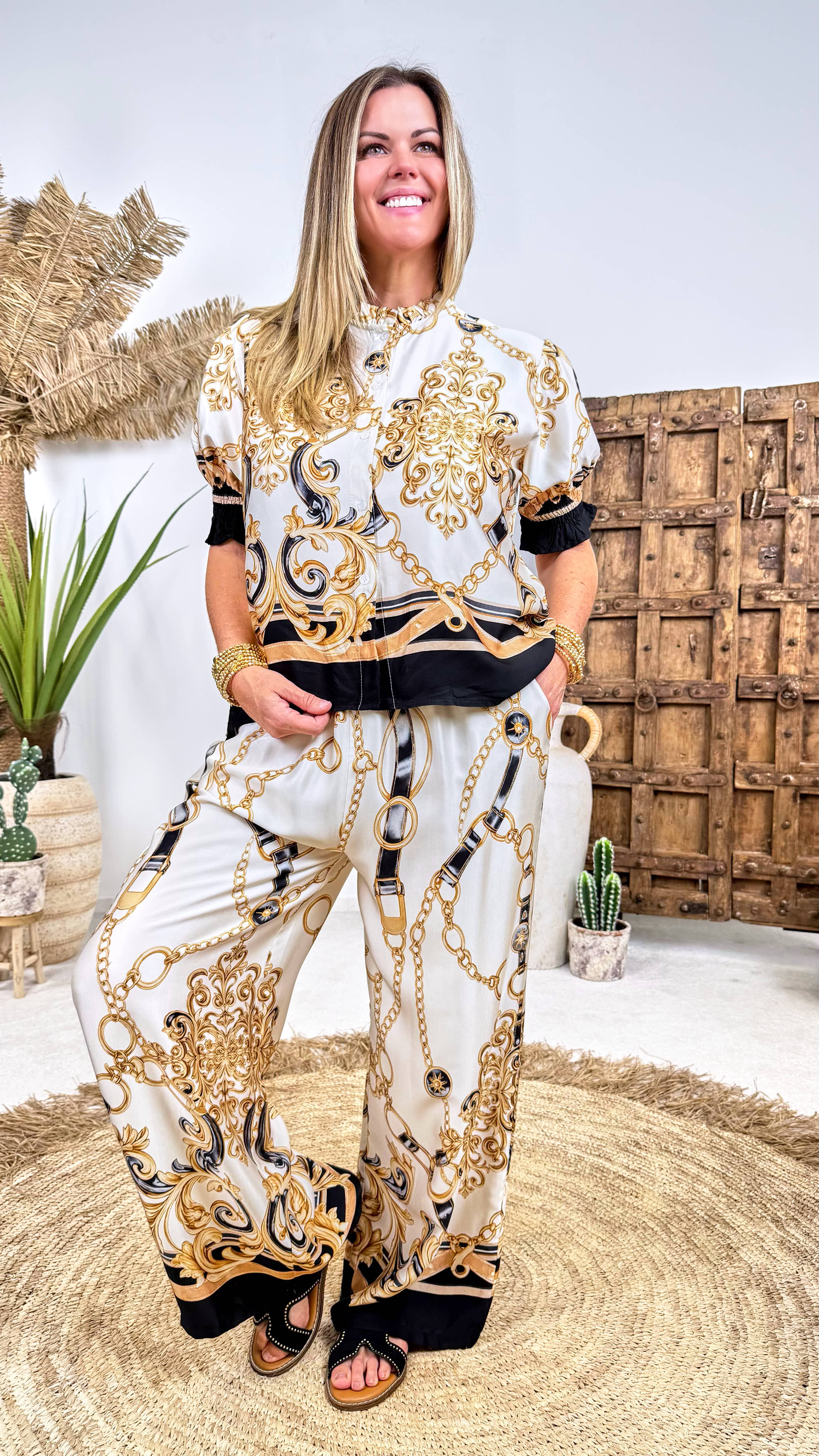 Weite Hose Golden Tack