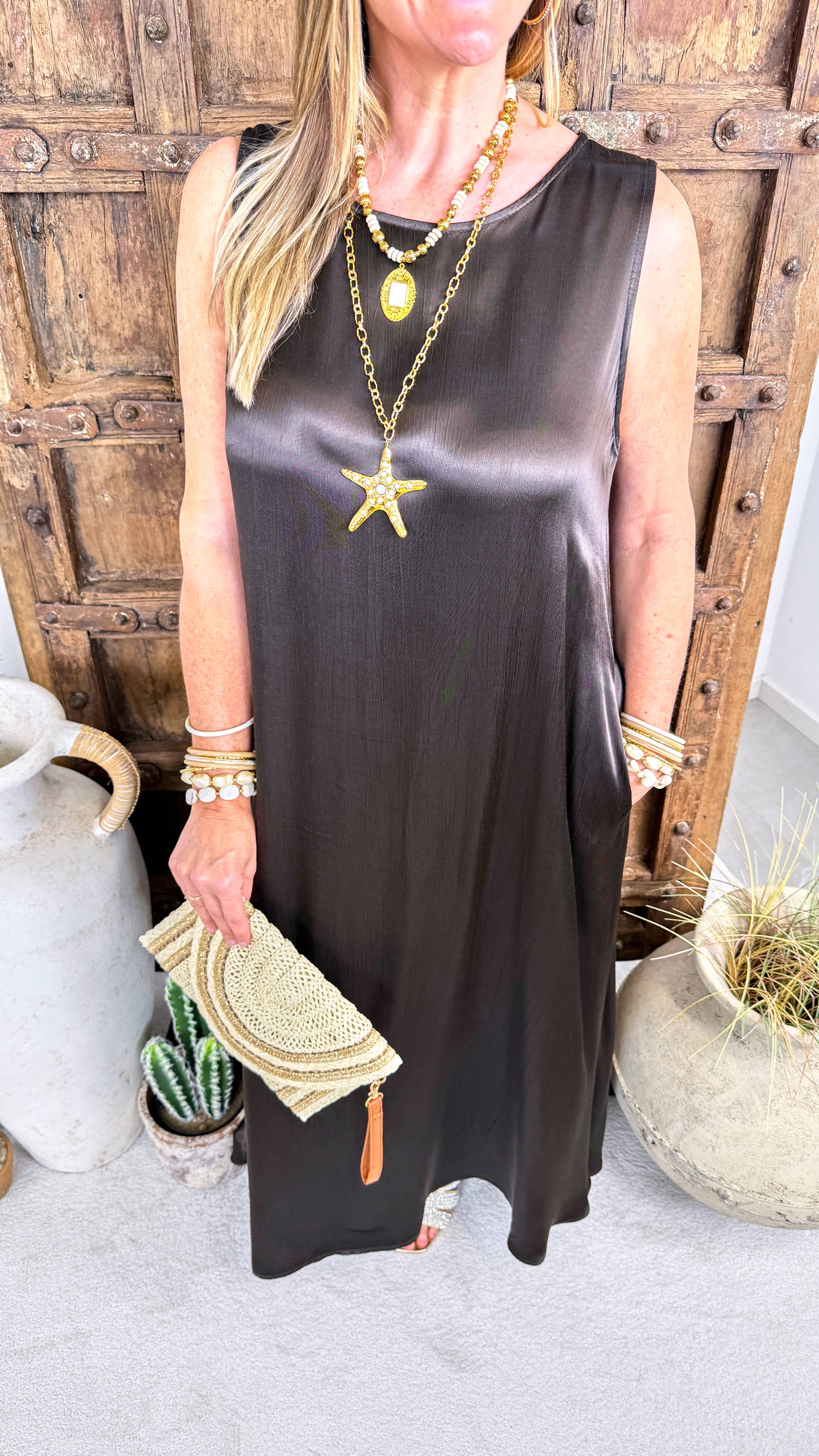 Langes Kleid Minimal Queen *Schoko*