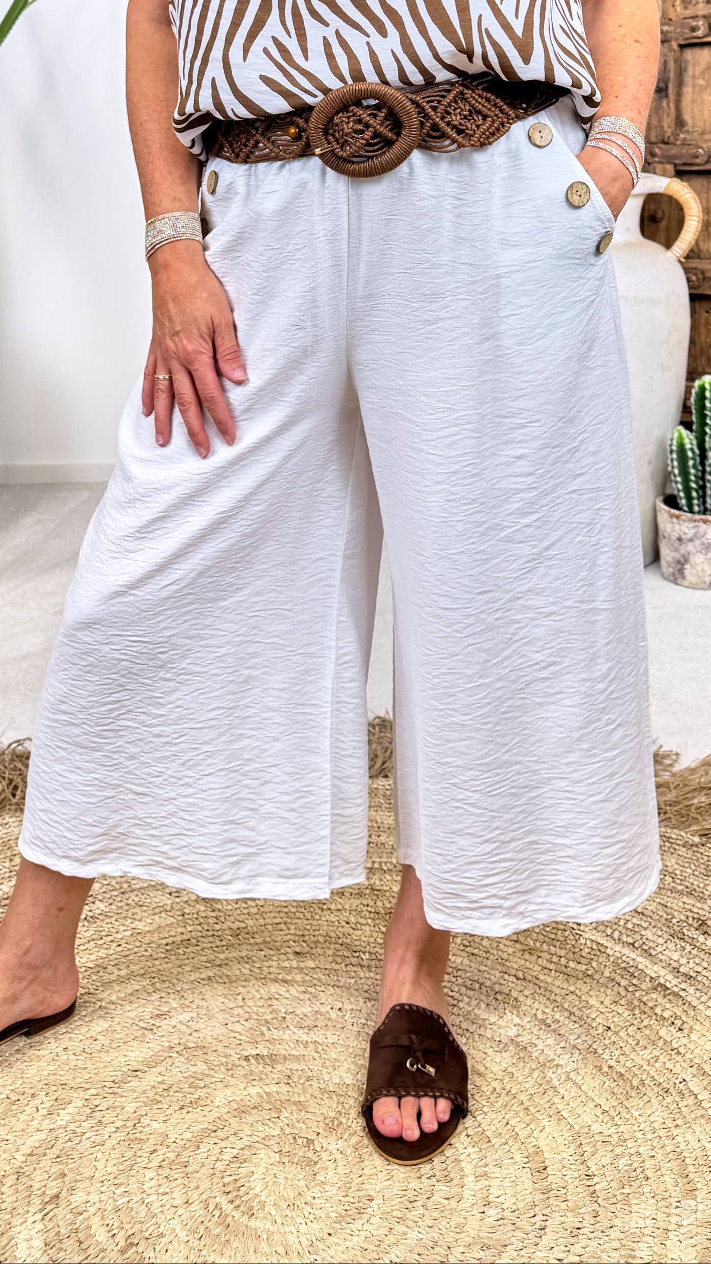 Culotte Hose Lounge Walk *Weiß* (lieferbar ab 19.6.)