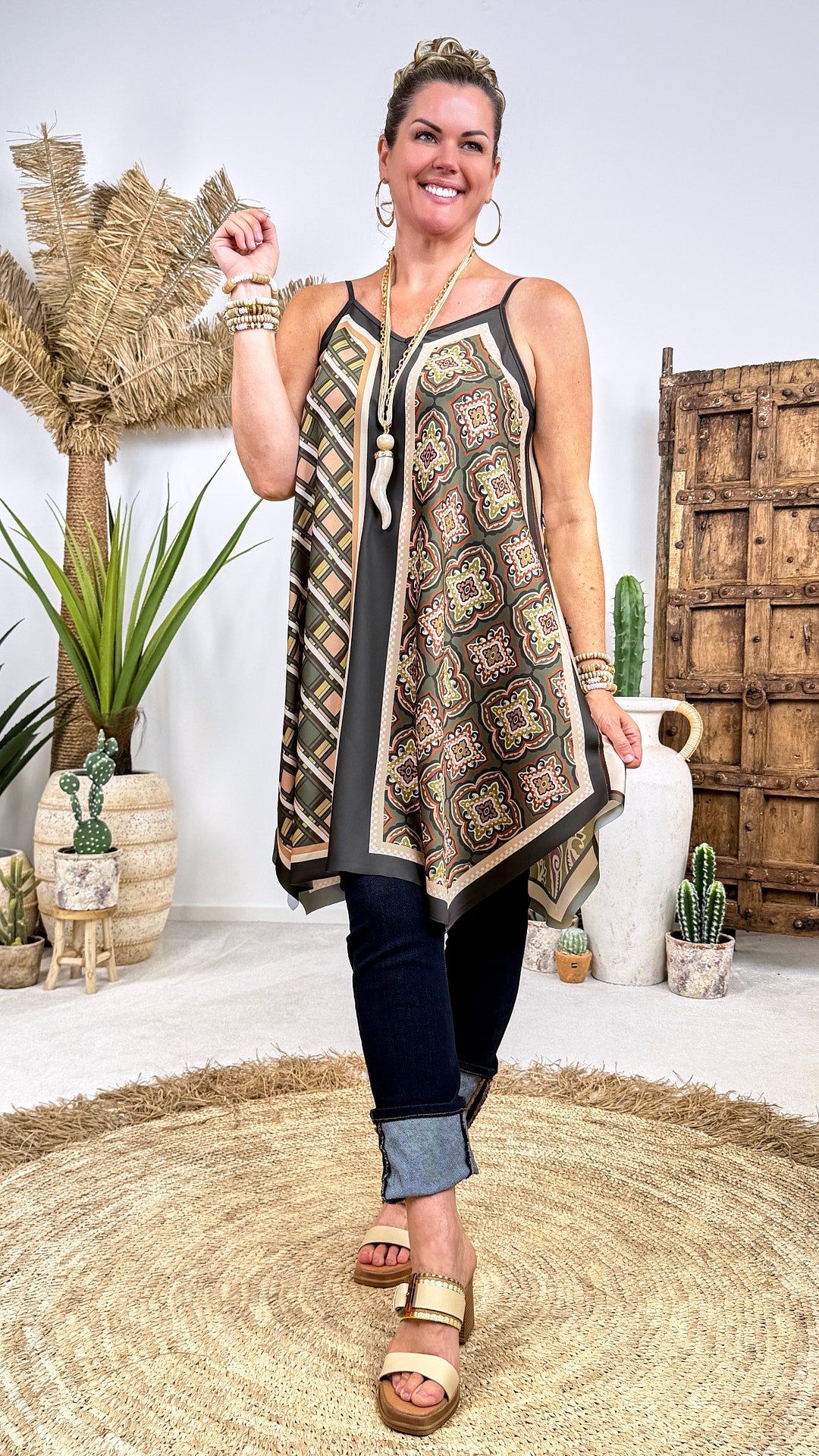 Kurzes Kleid Golden Escape *Khaki*