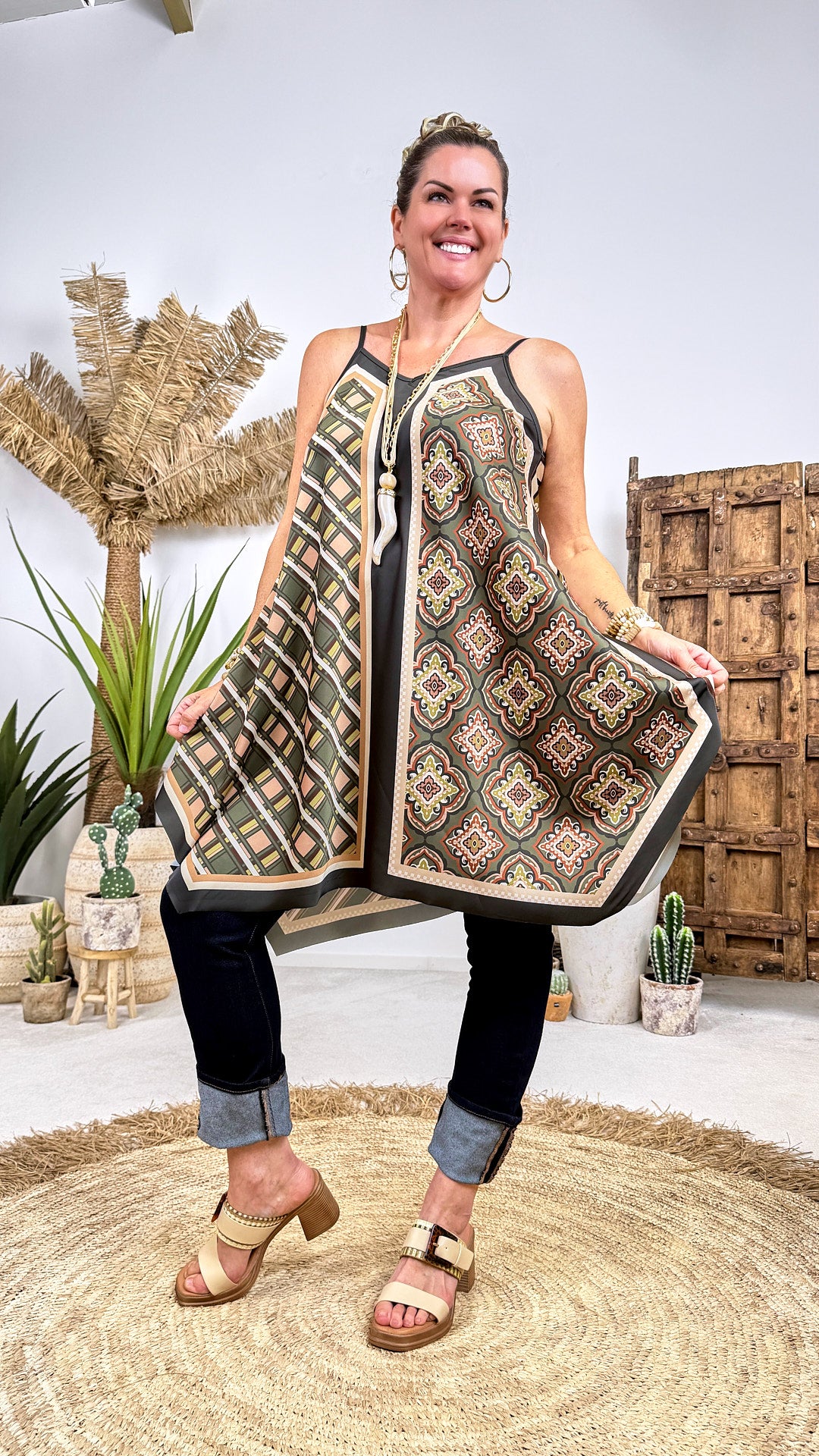 Kurzes Kleid Golden Escape *Khaki*