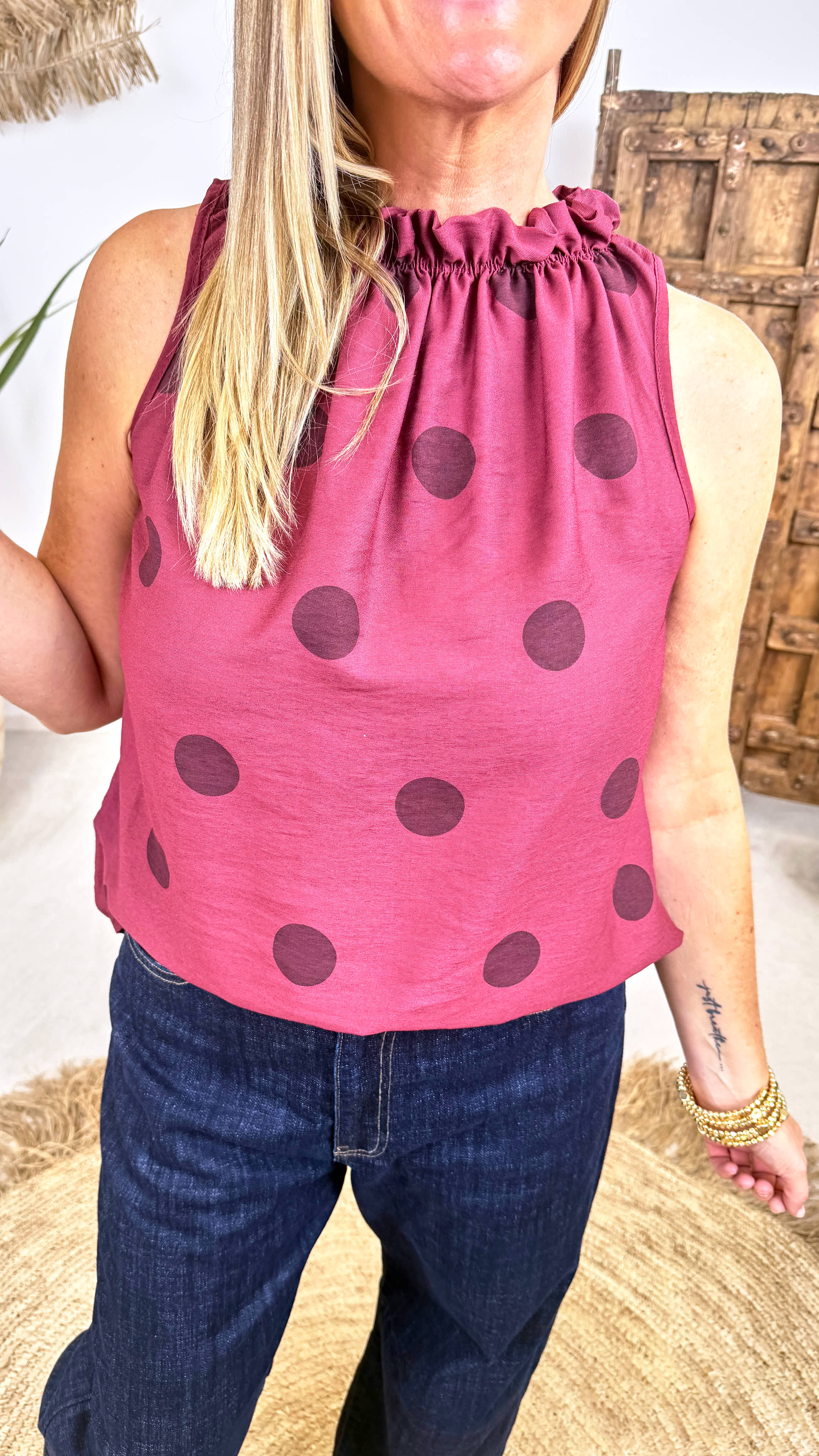 Blusentop Summer Dotty *Bordaux*