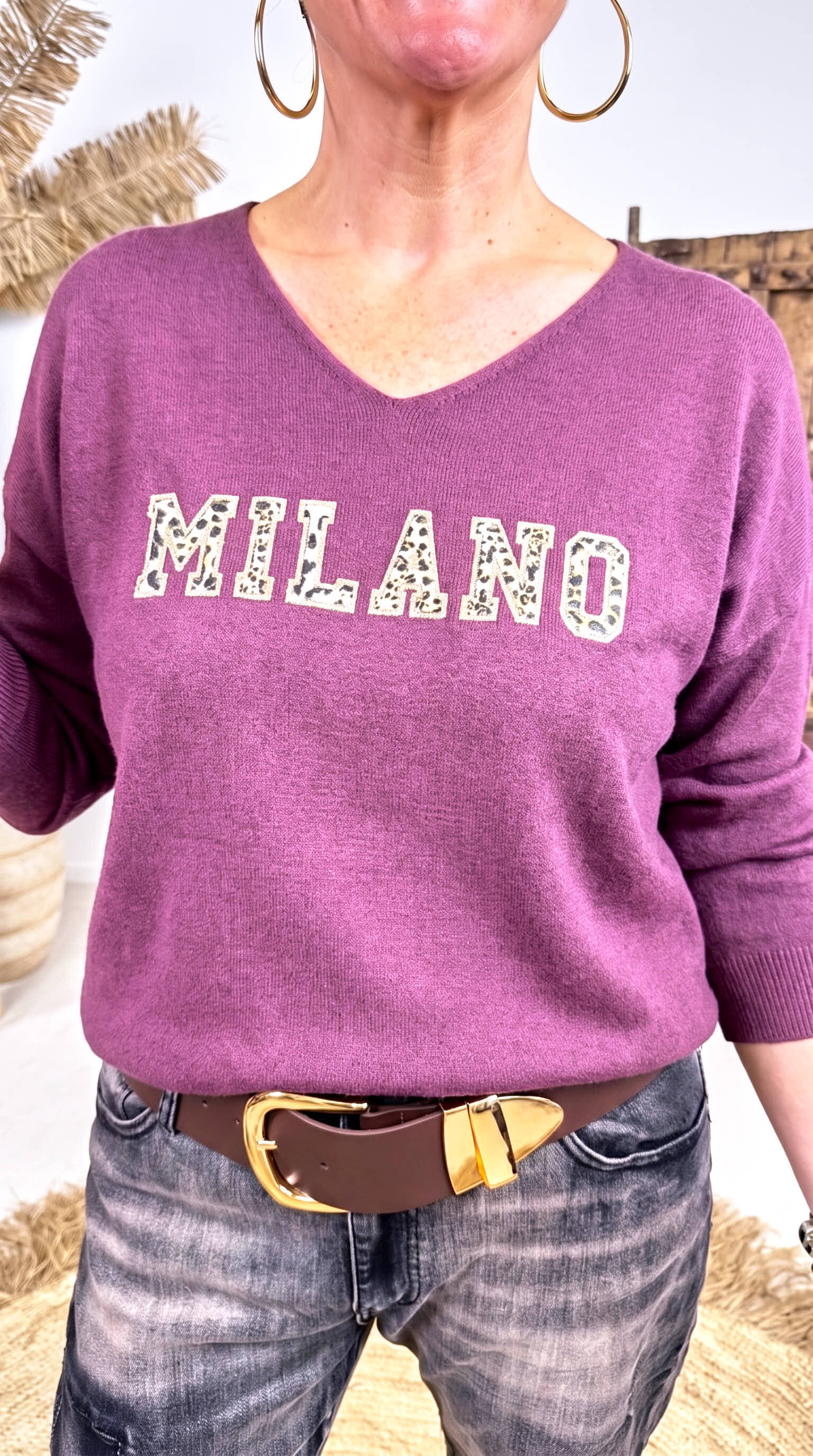 Pullover Veldt Letter *Bordeaux*