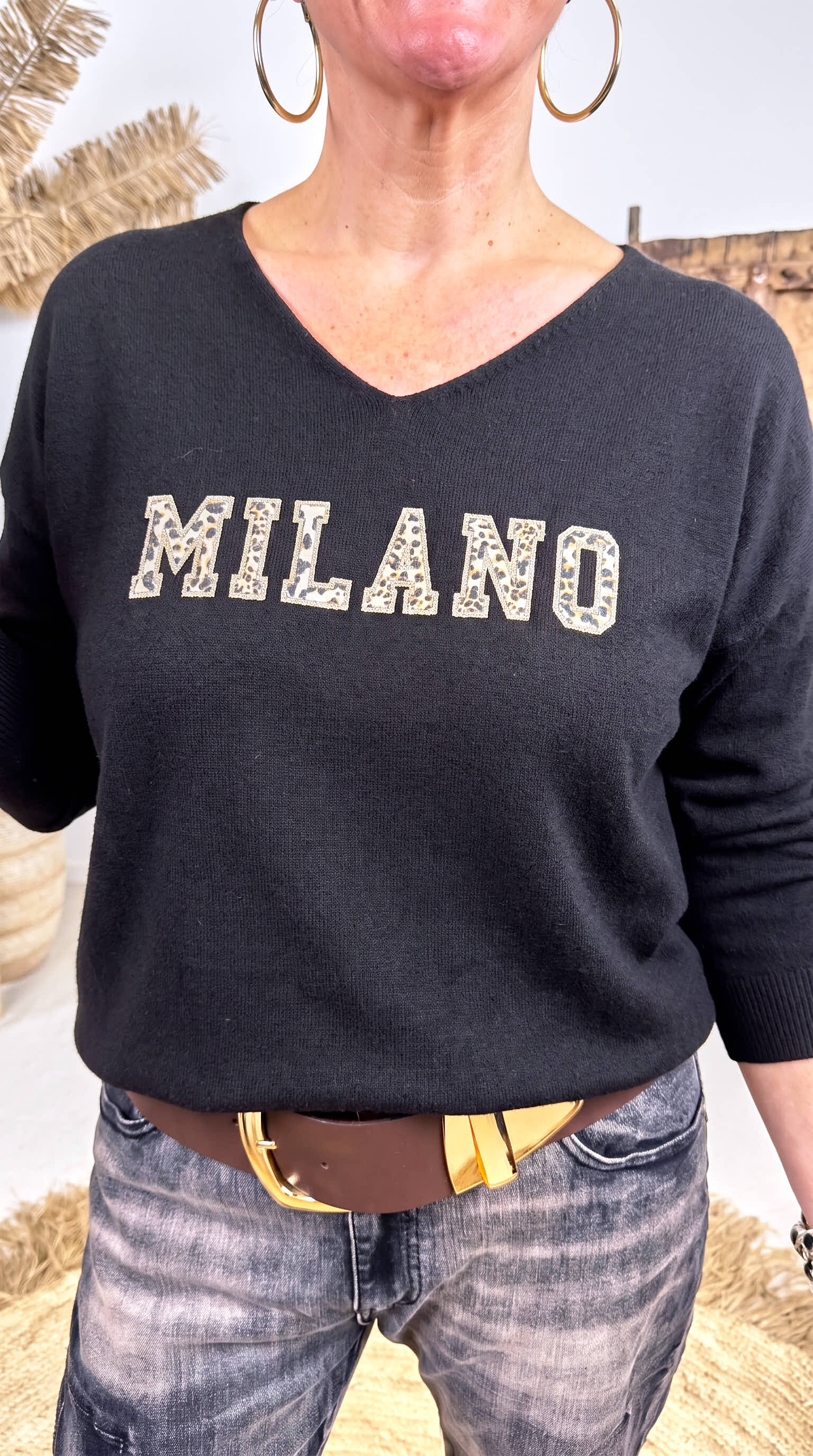 Pullover Veldt Letter *Schwarz*