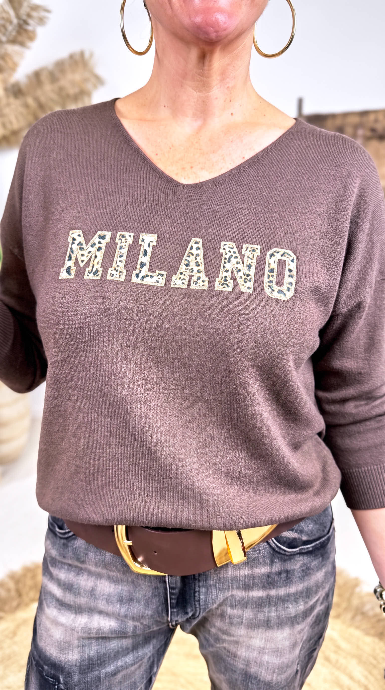 Pullover Veldt Letter *Schoko*