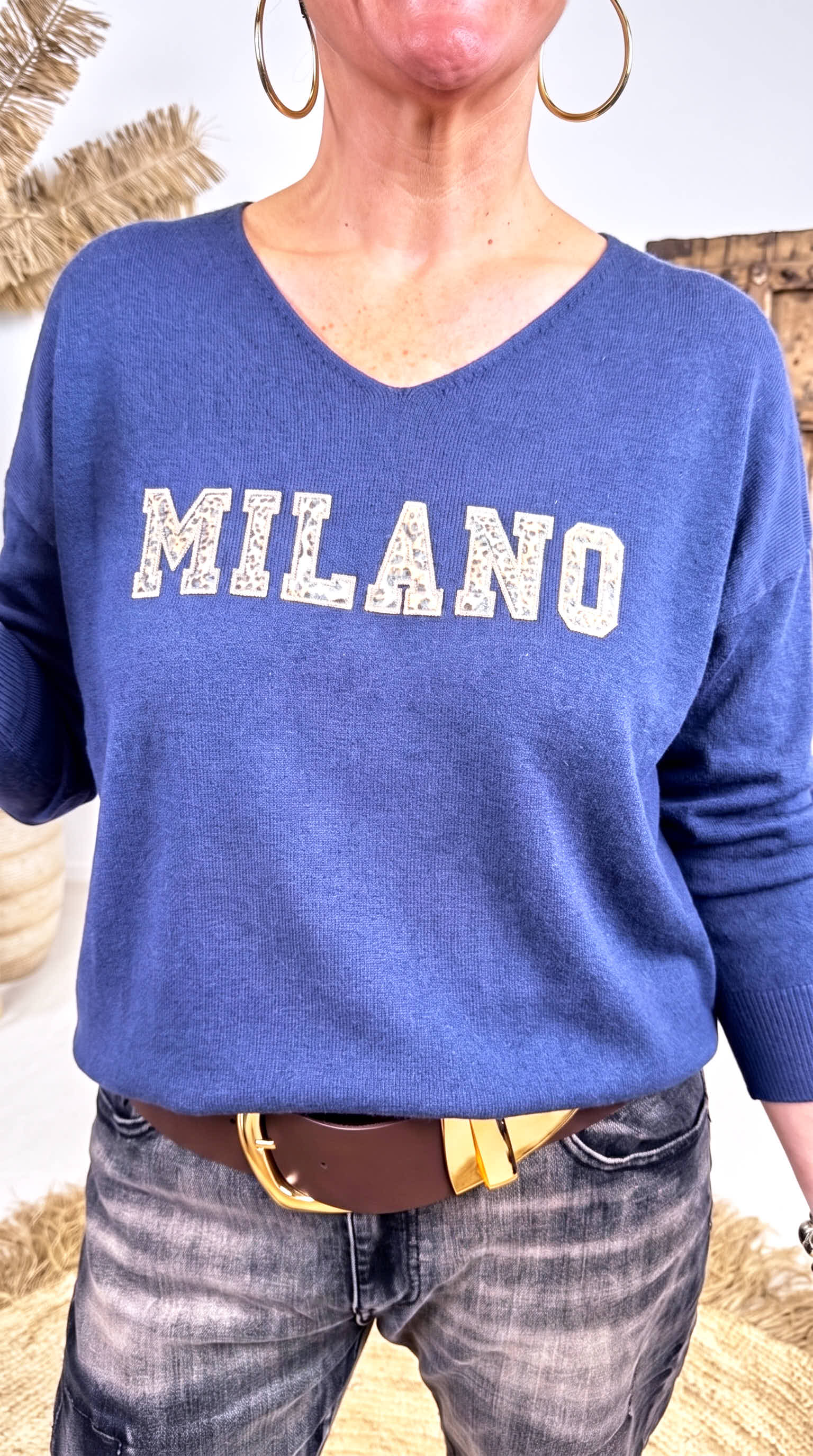 Pullover Veldt Letter *Dunkelblau*