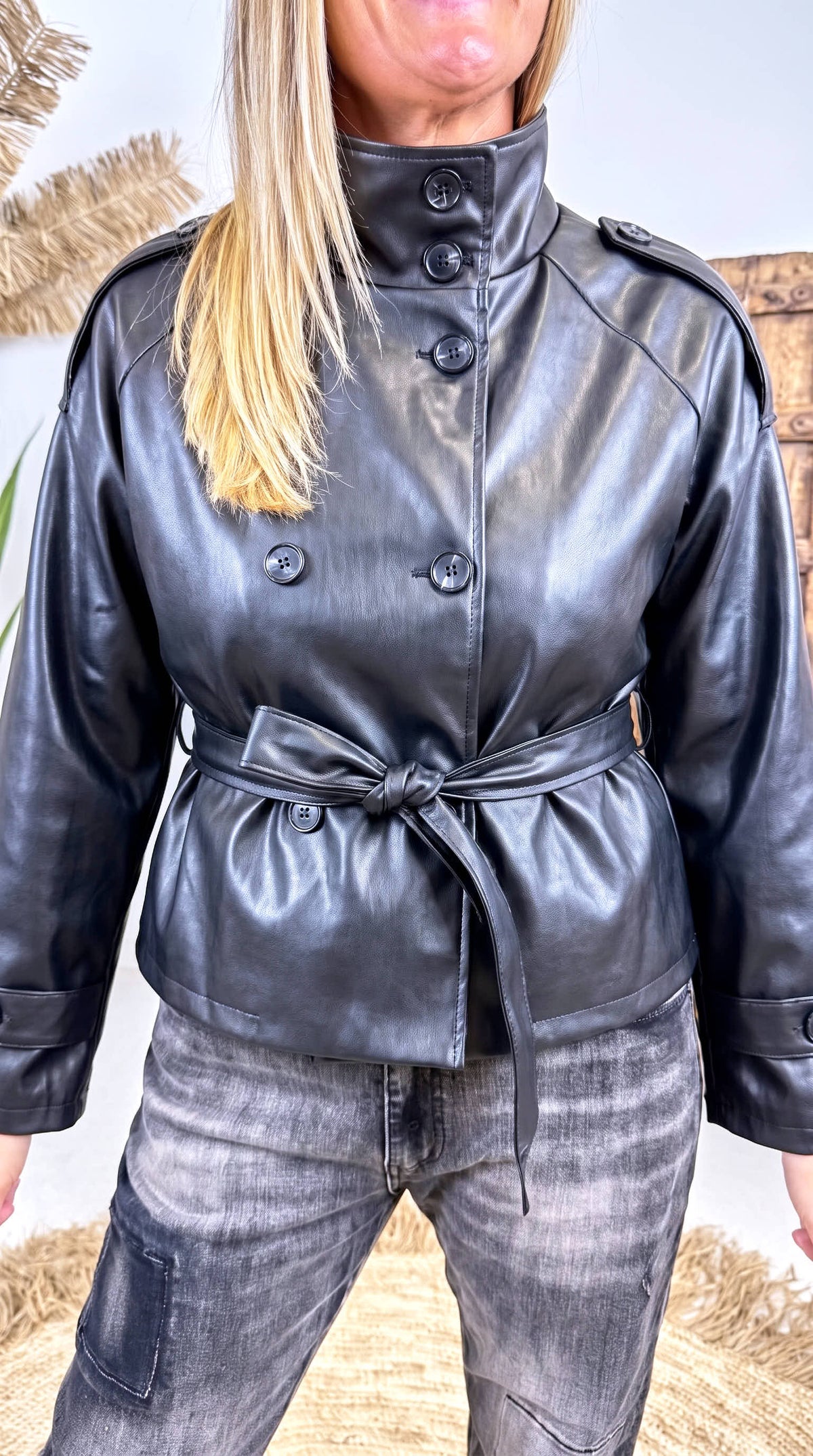 Kurzer Trenchcoat Archipel *Schwarz*