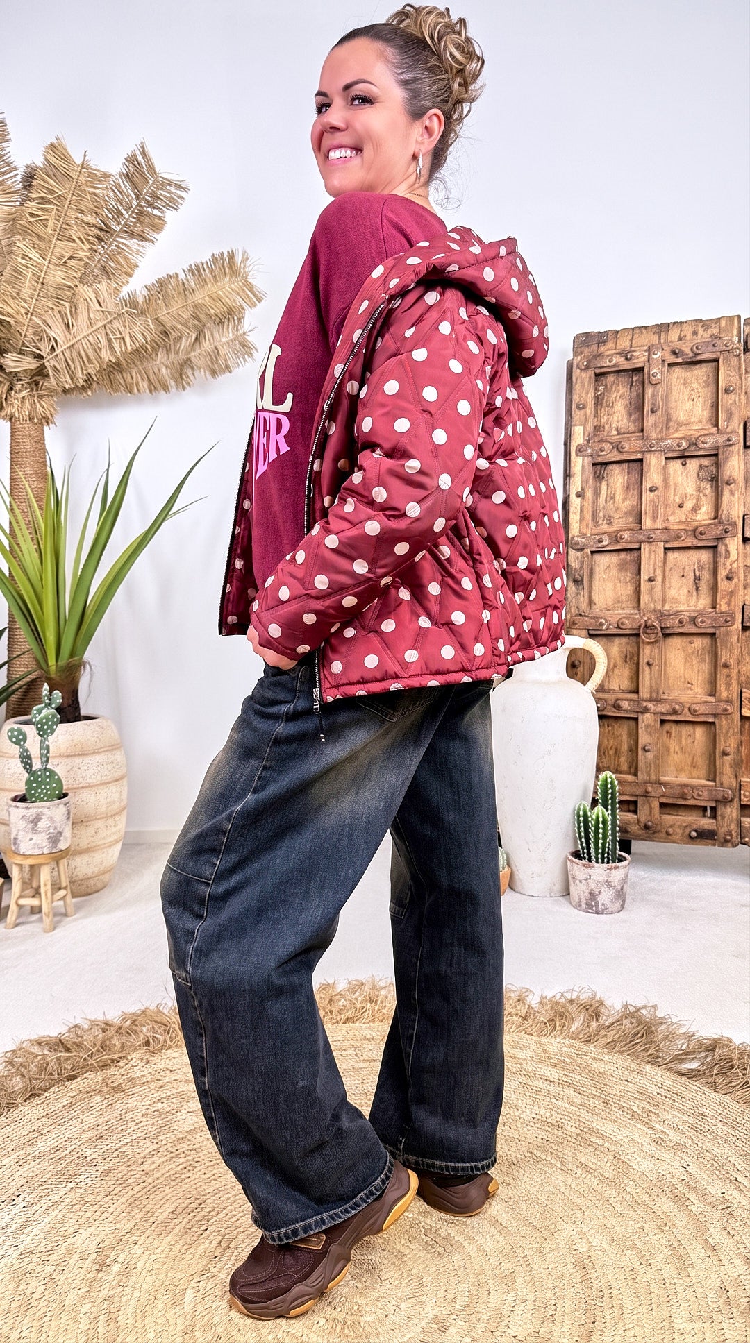 Dünne Steppjacke Polkabeat *Bordeaux*