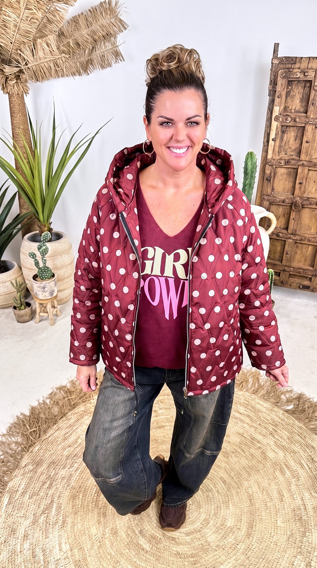 Dünne Steppjacke Polkabeat *Bordeaux*