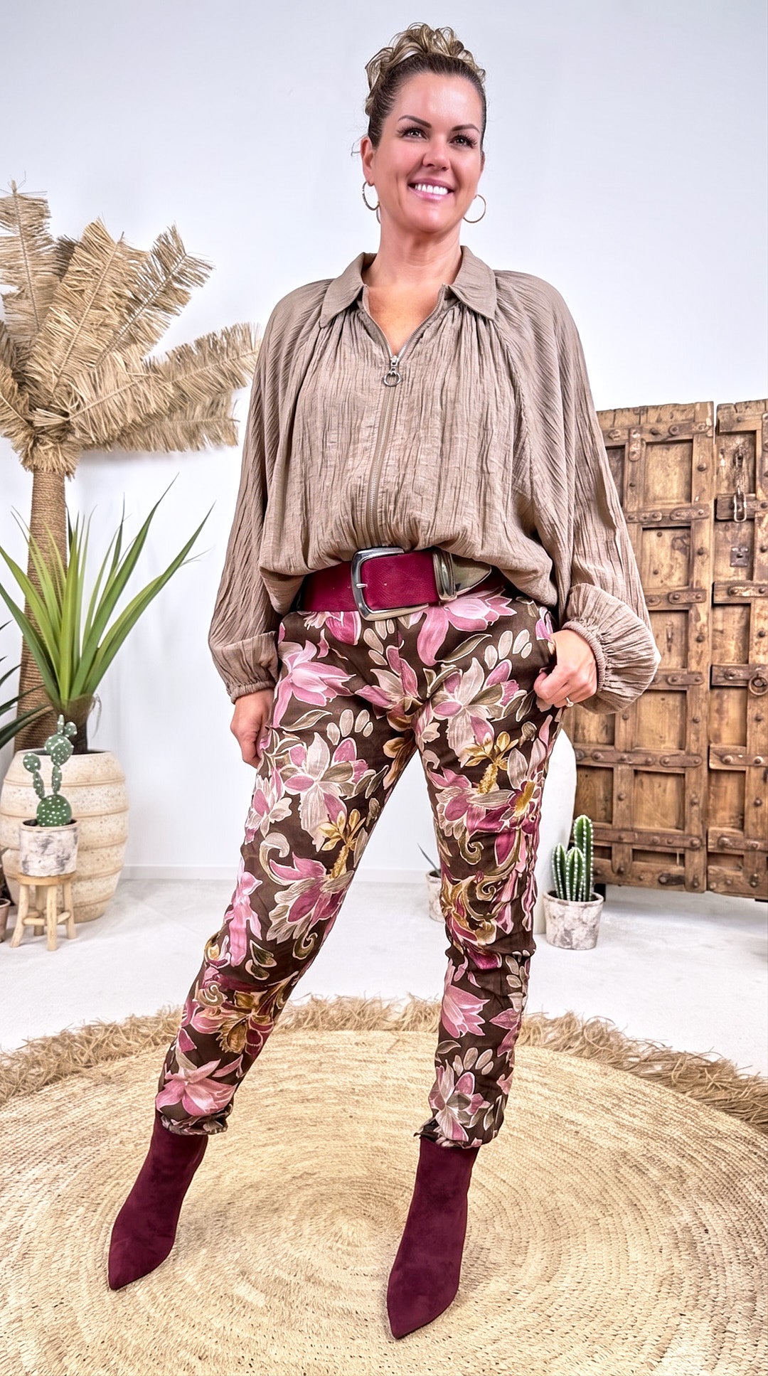 Leichte Jacke Crinkle Flow *Taupe*