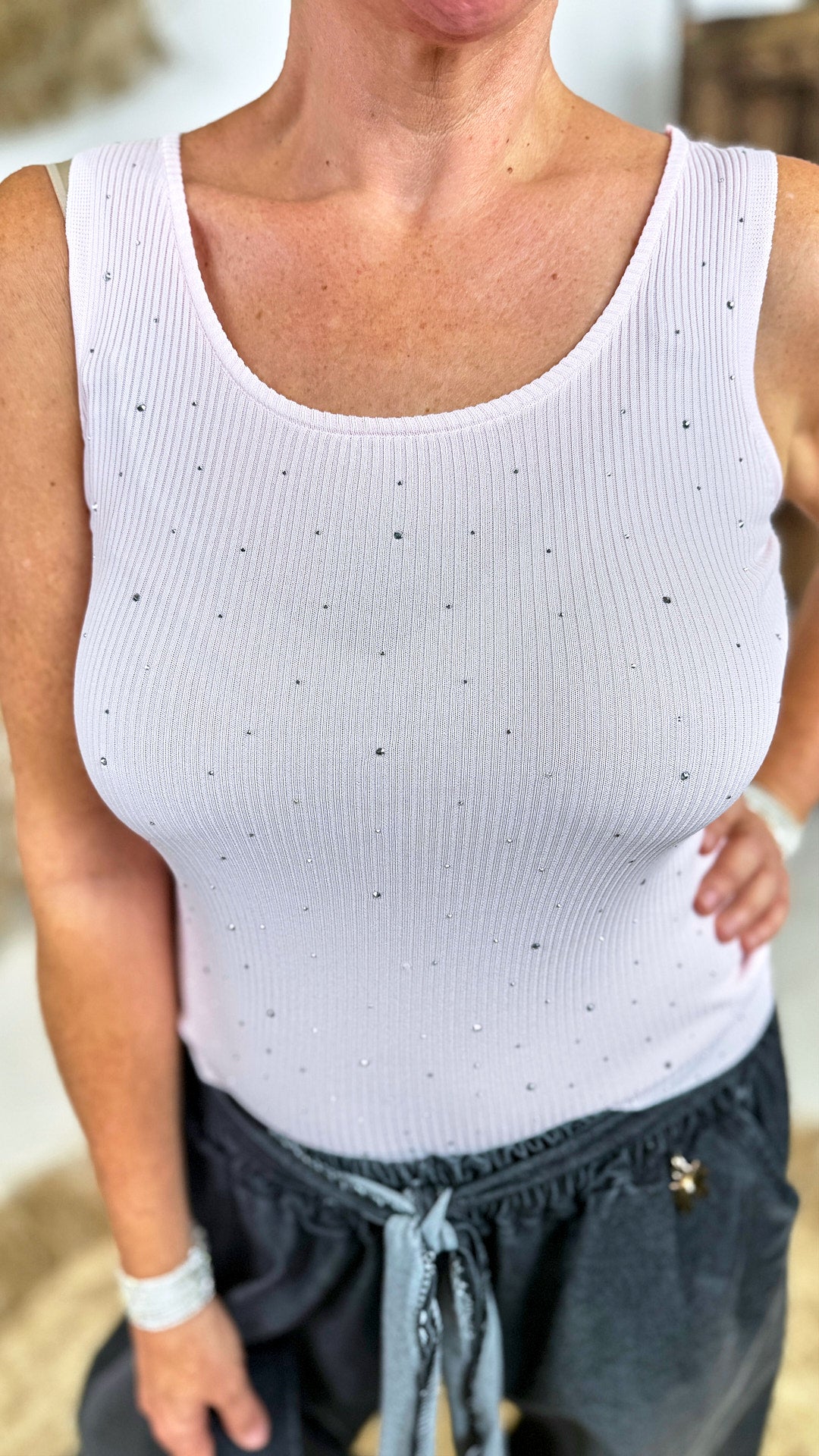 Strick-Top Pearl Shine *Rosa*