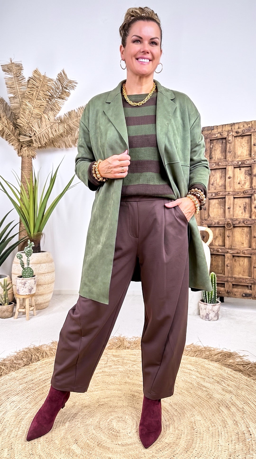 Strickpullover Autumn Stripe *Khaki*