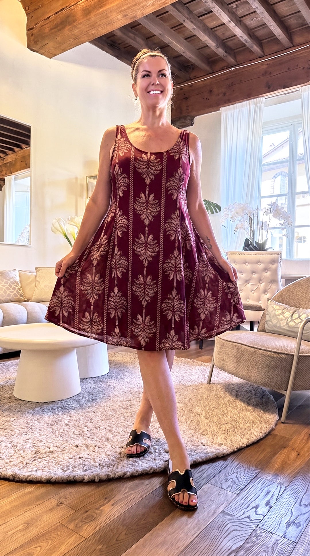 Kurzes Kleid Palmyra *Bordeaux*