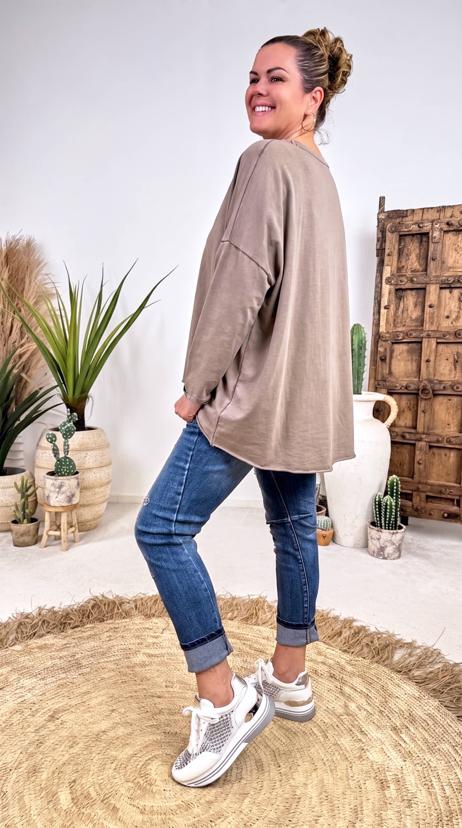 Langarmshirt Daily *Taupe*